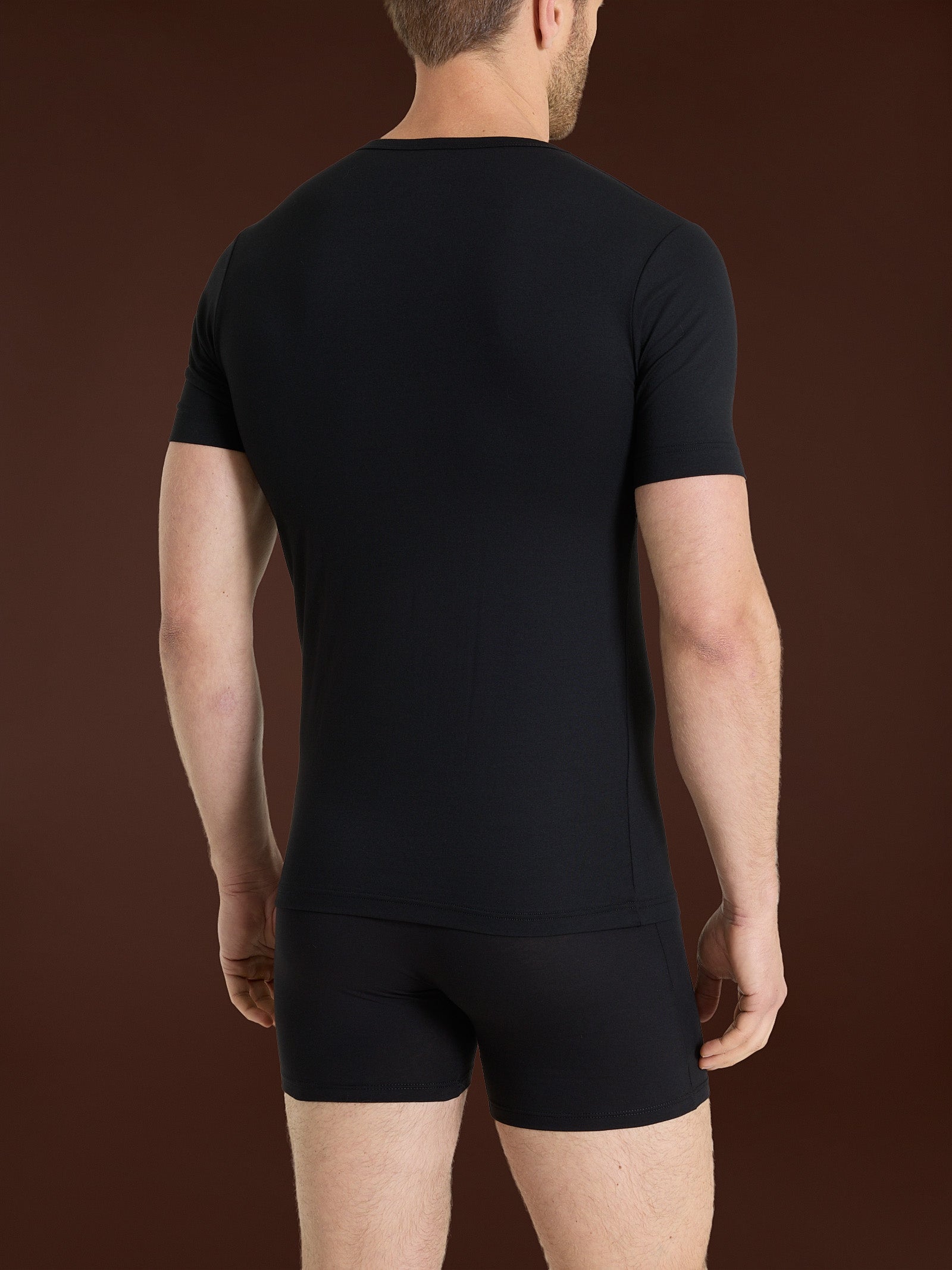 Ragno Hi-Tech Maglietta cotone nero uomo scollo a V