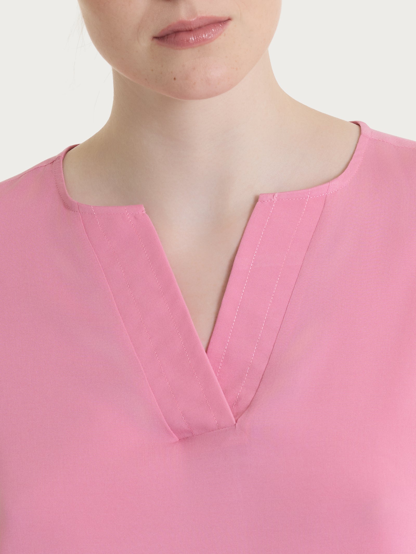 Ragno Voile Stretch blusa scollo V Cashmere Rose viscosa