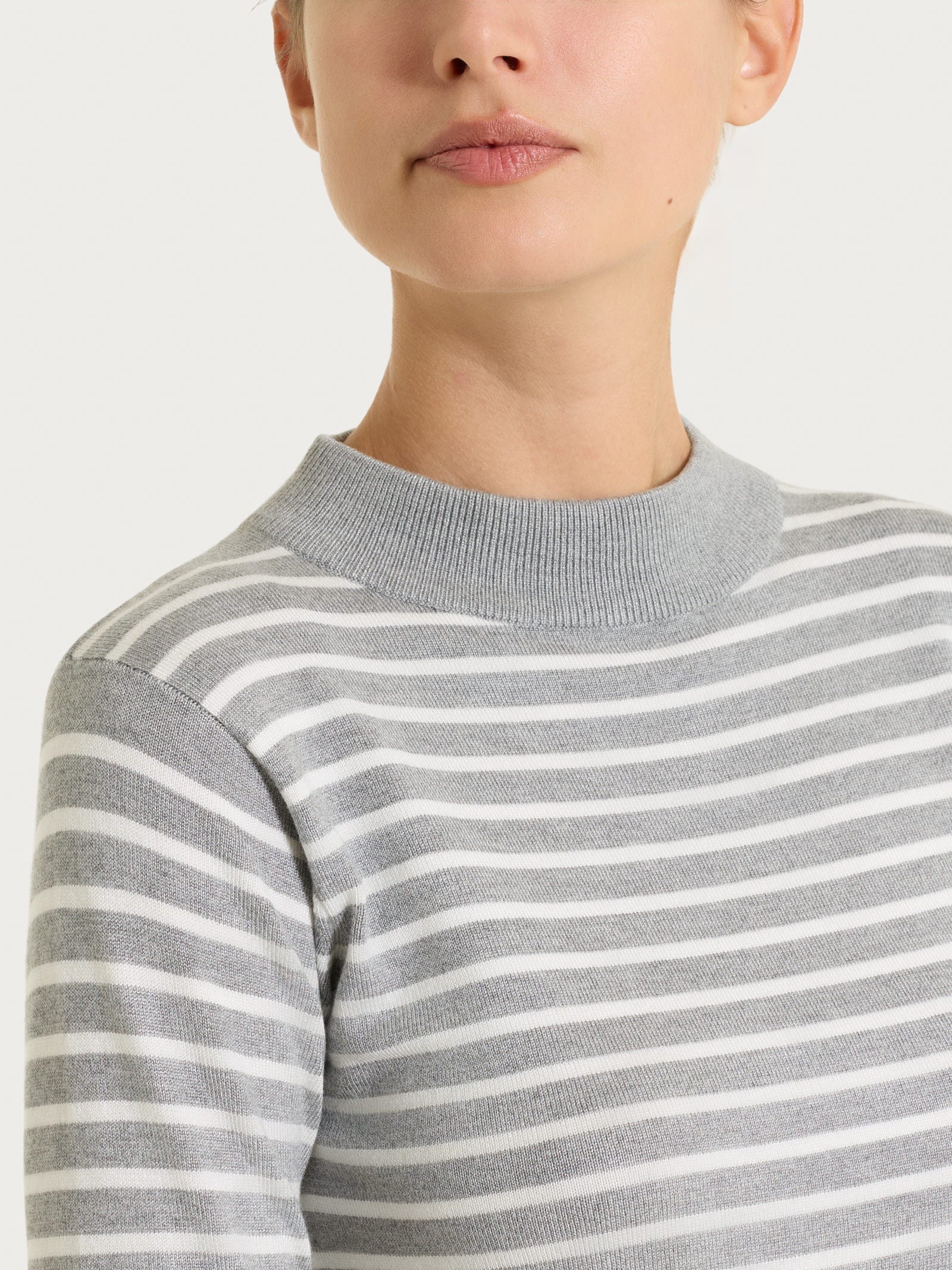 Ragno Four Seasons Lupetto a righe pari Grigio Mel. manica corta