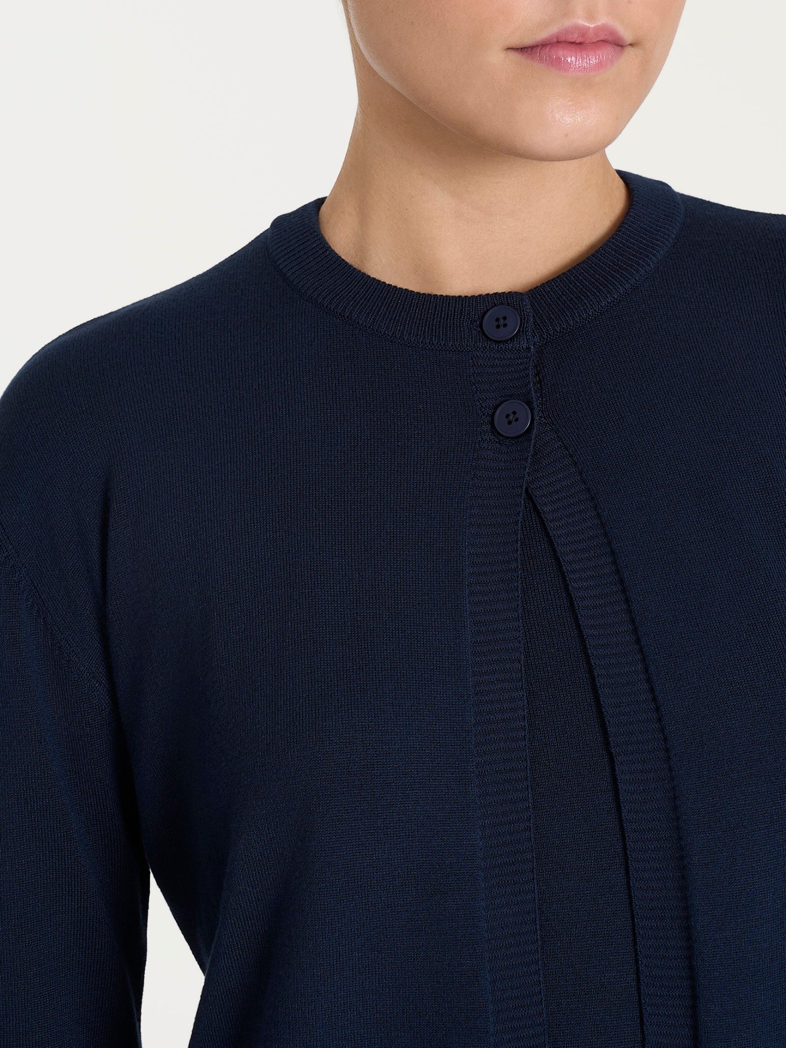Ragno Four Seasons Cardigan Donna Bleu Corto Due Bottoni