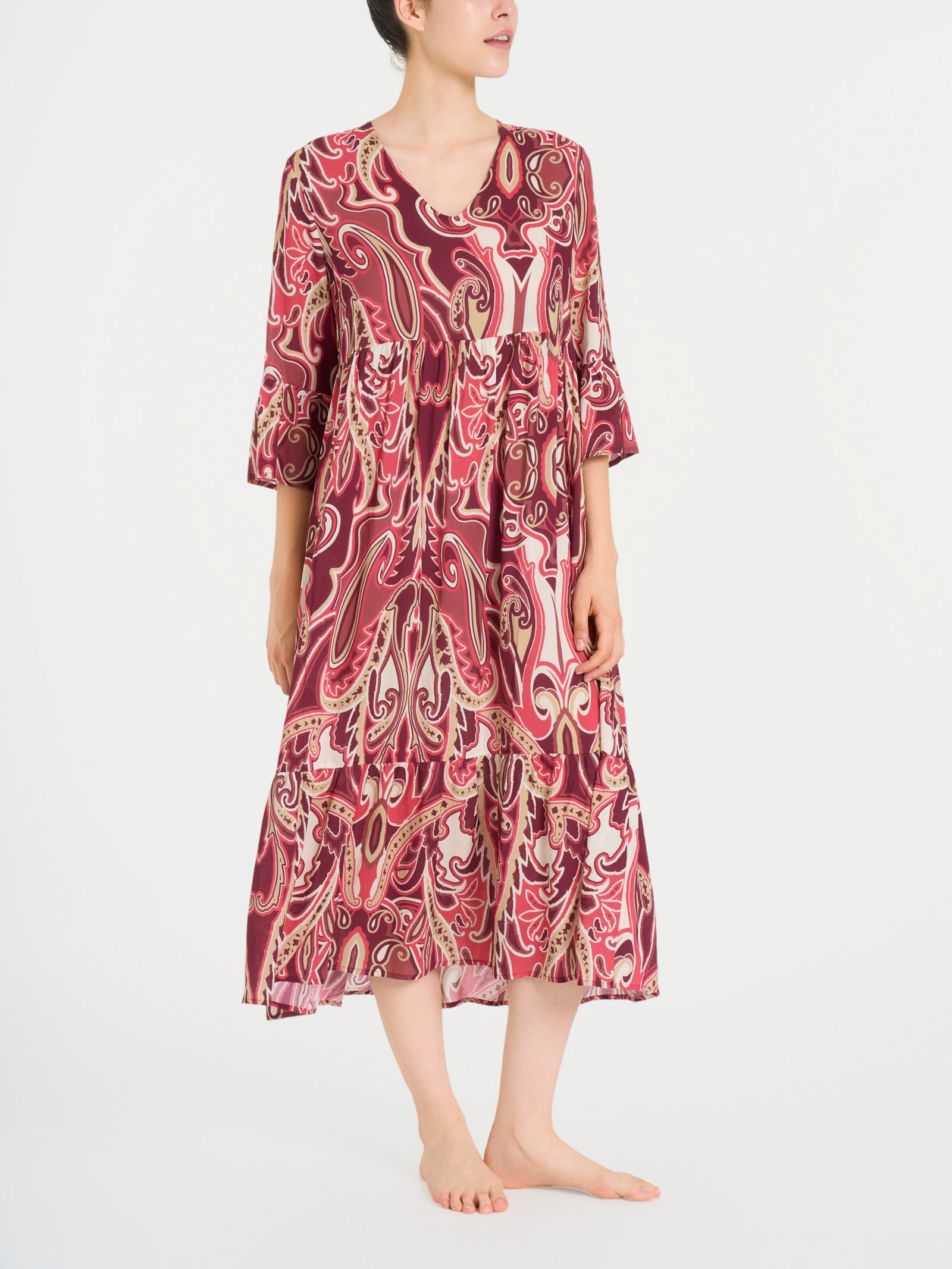 Ragno EcoSeta Abito lungo donna Fant. Rasperry Wine