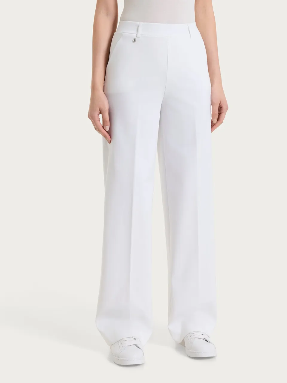 Ragno Compact Light palazzo pantalone bianco wide leg