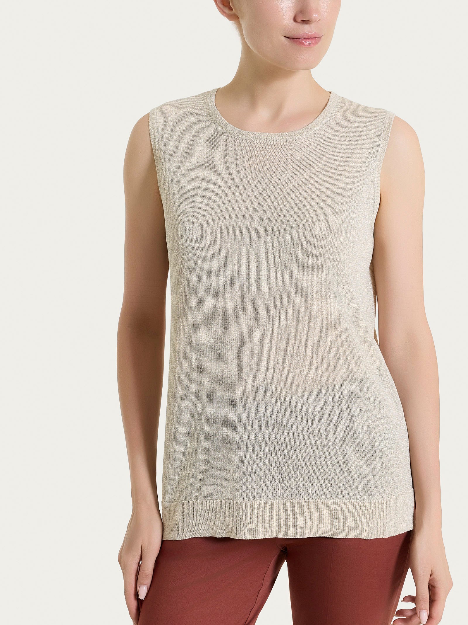 Ragno Crêpe Lurex maglia smanicata champignon luminosa