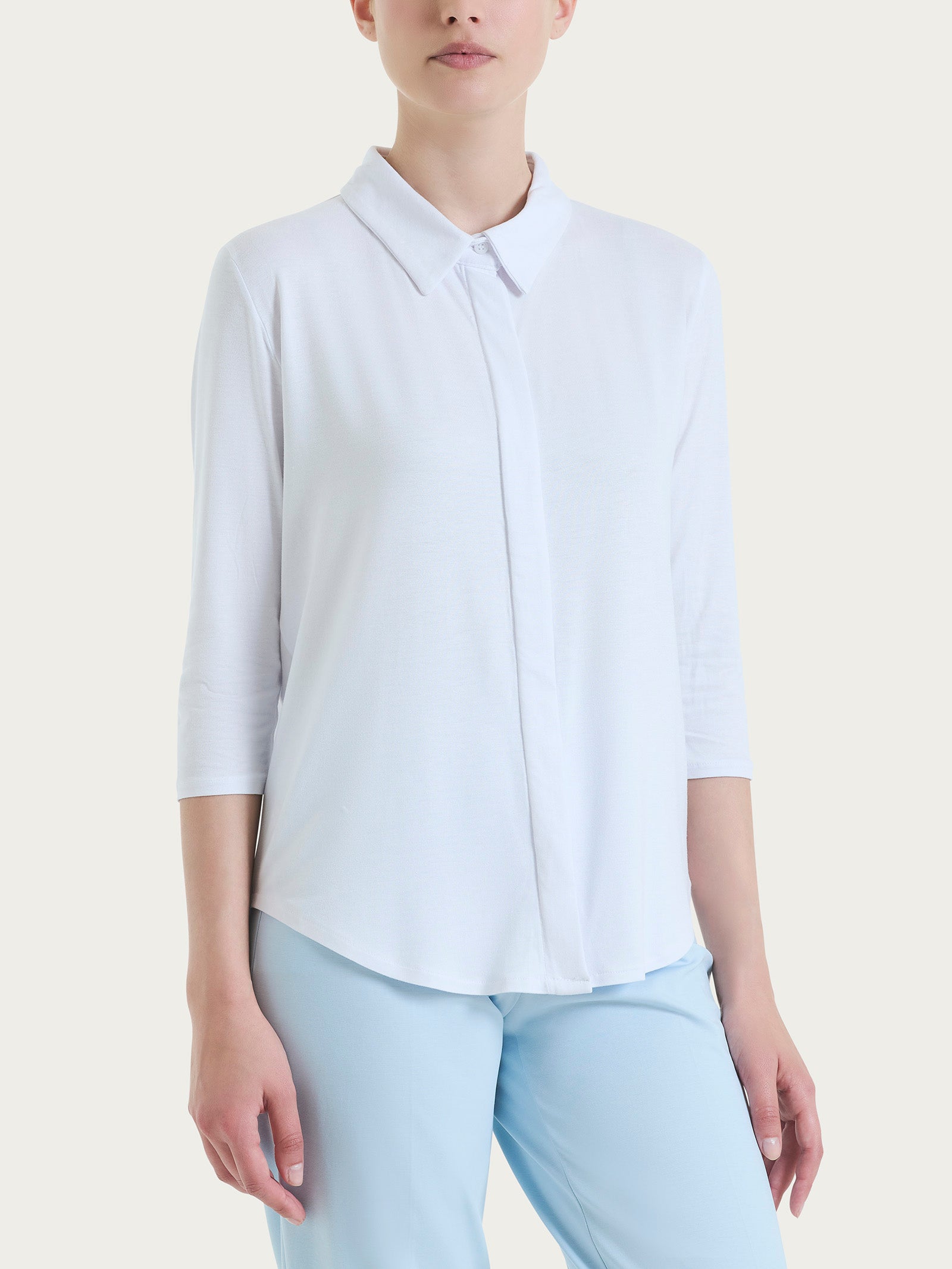 Ragno Viscosa Summer Camicia Manica 3/4 Bianco fresca