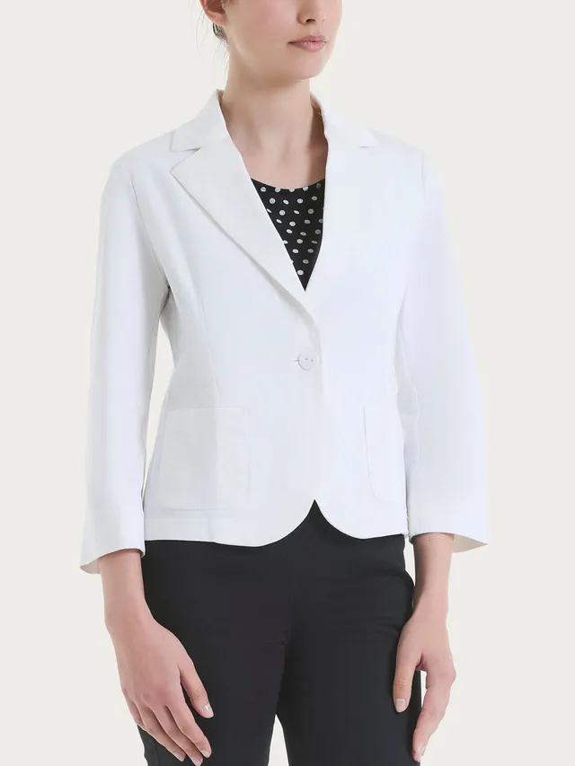 Ragno Satin Power blazer bianco manica 3/4 un bottone