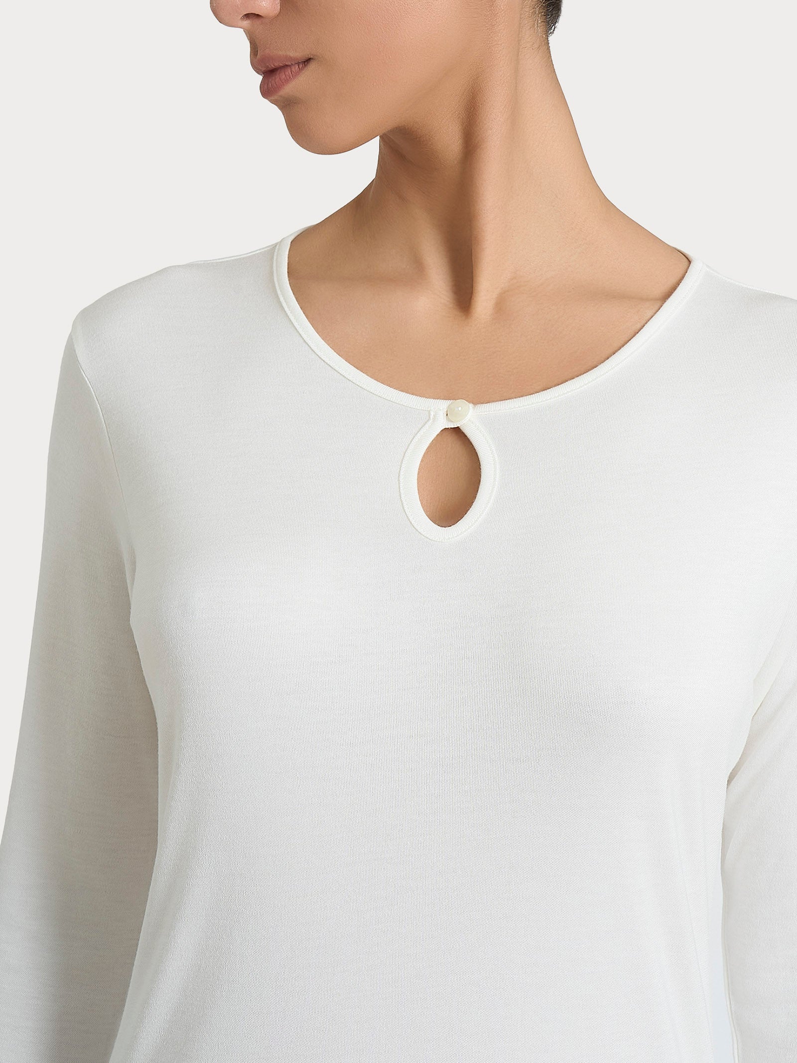 Ragno Micromodal camicia da notte lunga Avorio interlock