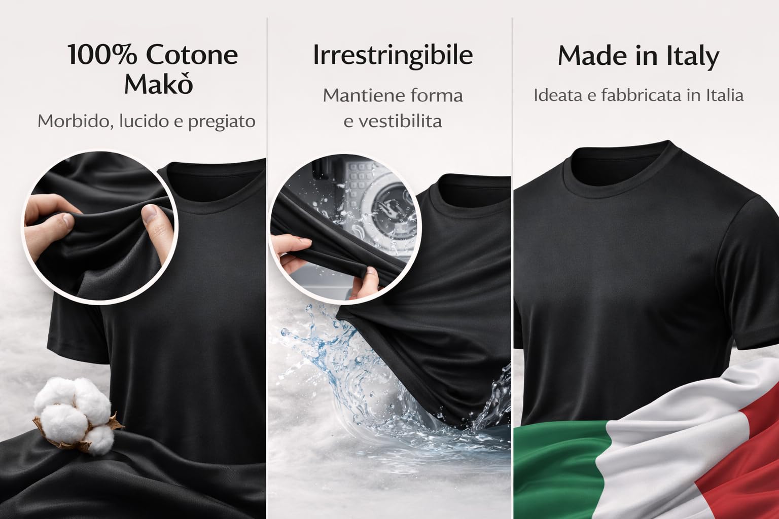 Lady C t-shirt uomo cotone makò nera 3XL elegante irrestringibile