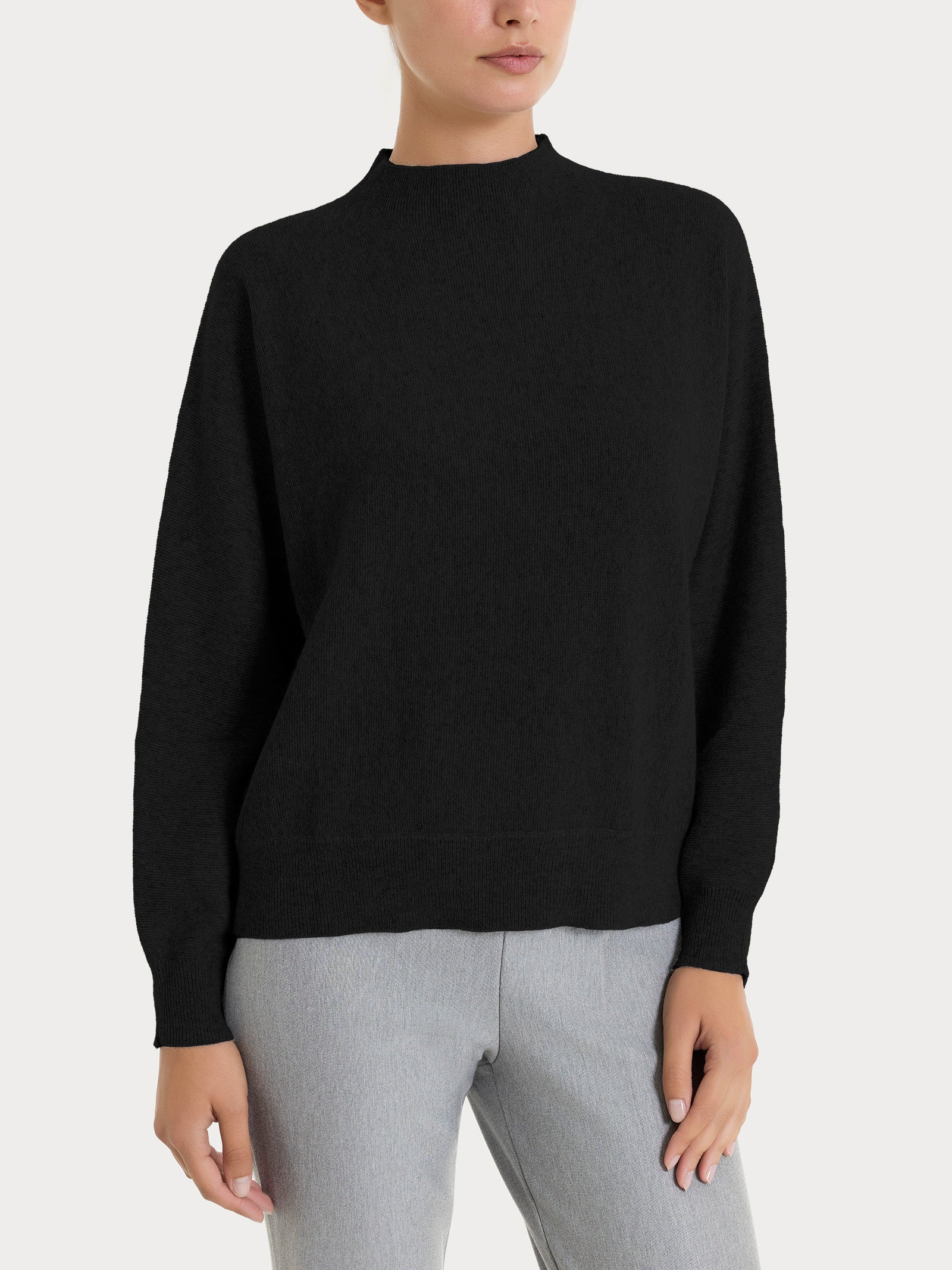 Ragno Natural Soft Lupetto Maglia Nero Punto Links Calda