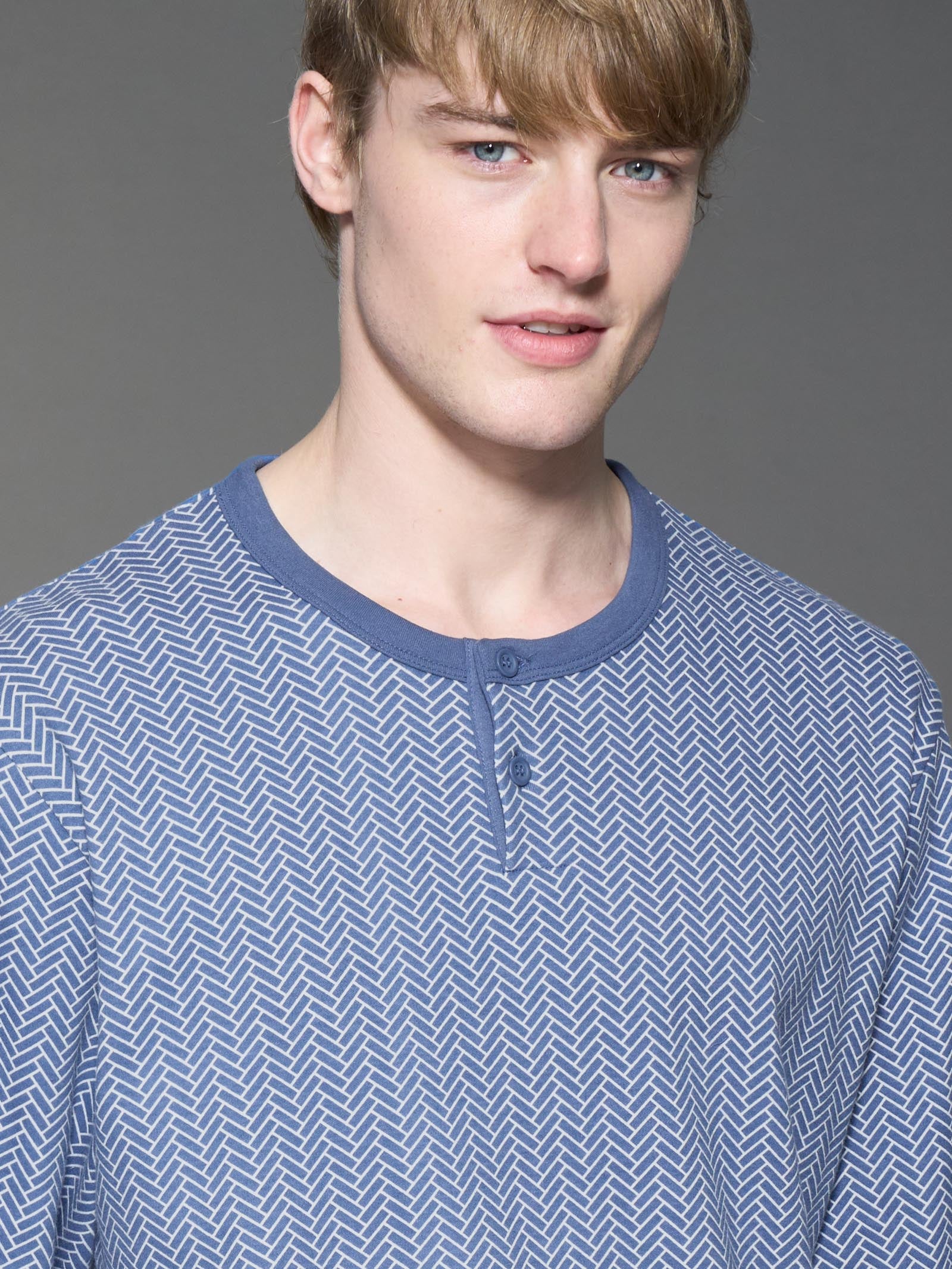 Ragno Sport Pigiama Serafino Bijou Blue interlock cotone