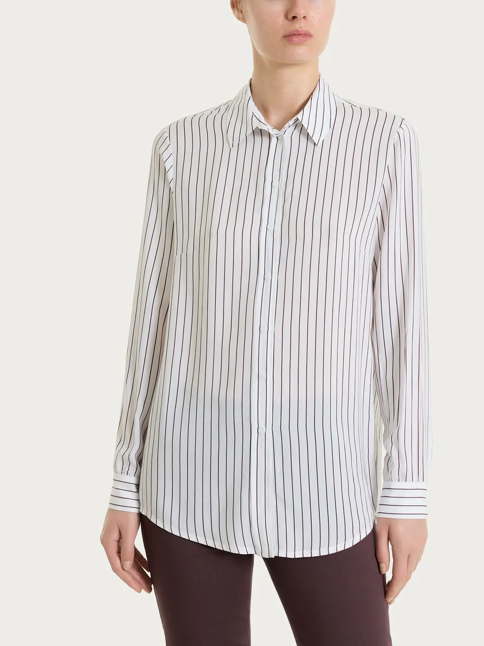 Ragno Camicia a Righe EcoSeta Fant. Raisin in Viscosa