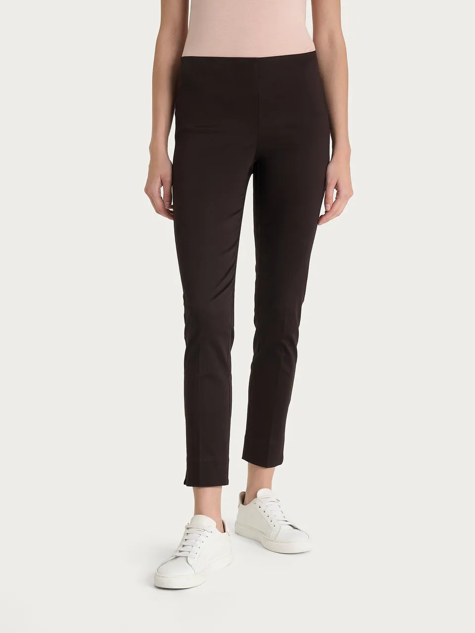 Ragno Satin Power pantalone capri marrone skinny
