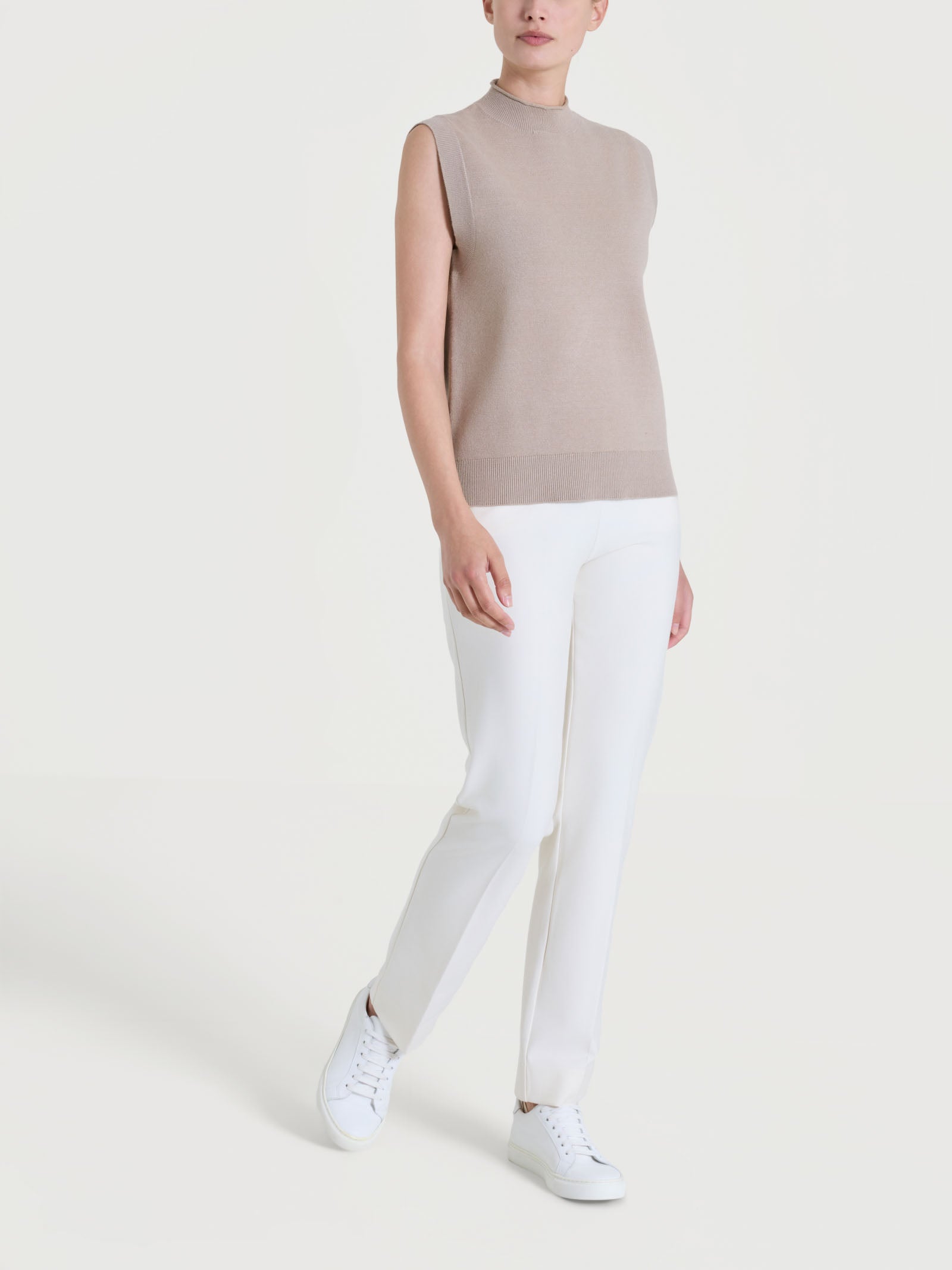 Ragno Super Soft Maglia Smanicata Collo Lupetto Cammello