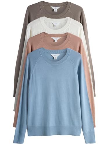 The Set donna maglie punto fine girocollo 4 pz