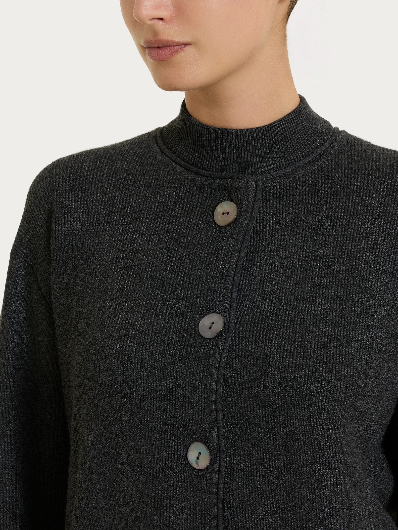 Ragno Four Seasons cardigan donna Oscuro Mel. punto perla