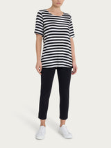 Ragno Viscosa Summer T-shirt Donna Fantasia Black Equal Stripe