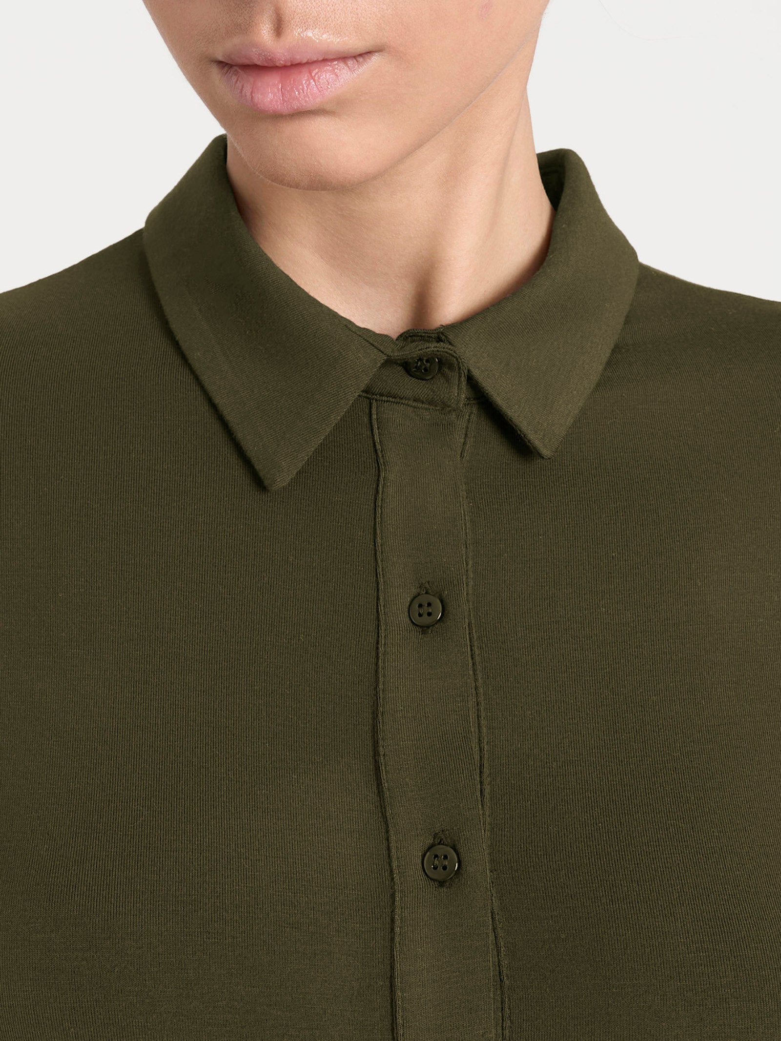 Ragno Viscosa Summer Camicia Donna Dark Olive manica lunga bottoni
