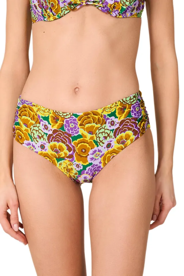 Goldenpoint Fleur slip bikini fianco alto floreale