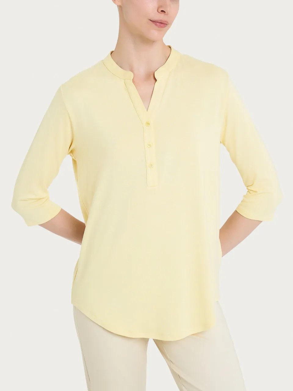 Ragno Viscosa Summer maglia manica 3/4 banana fresco