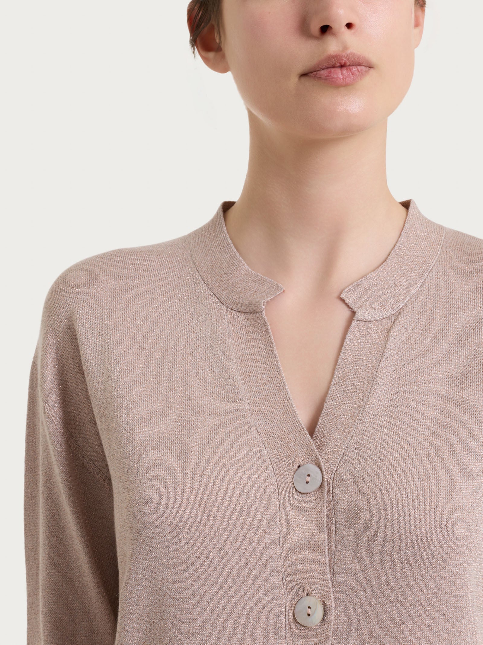 Ragno Summertime Lurex cardigan donna rosa Sphinx