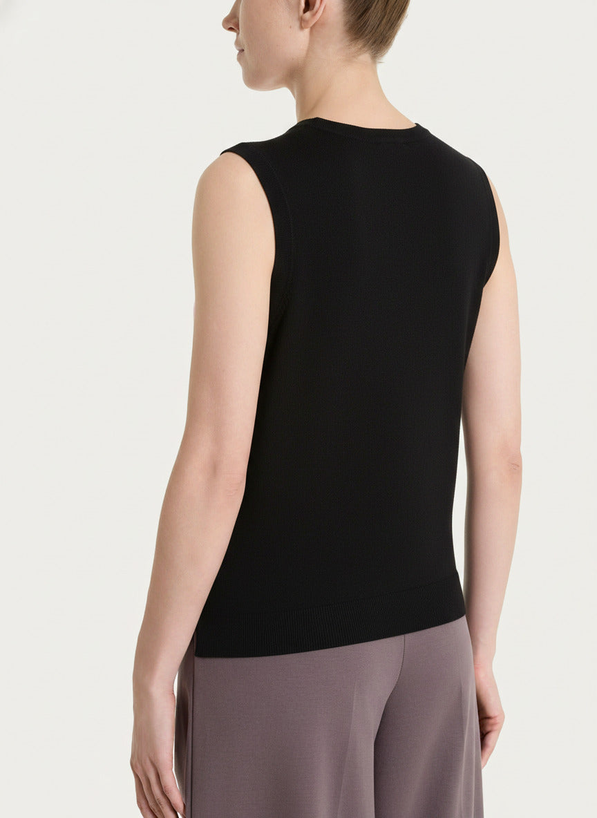 Ragno Summertime Gilet Smanicato Corto Nero in viscosa