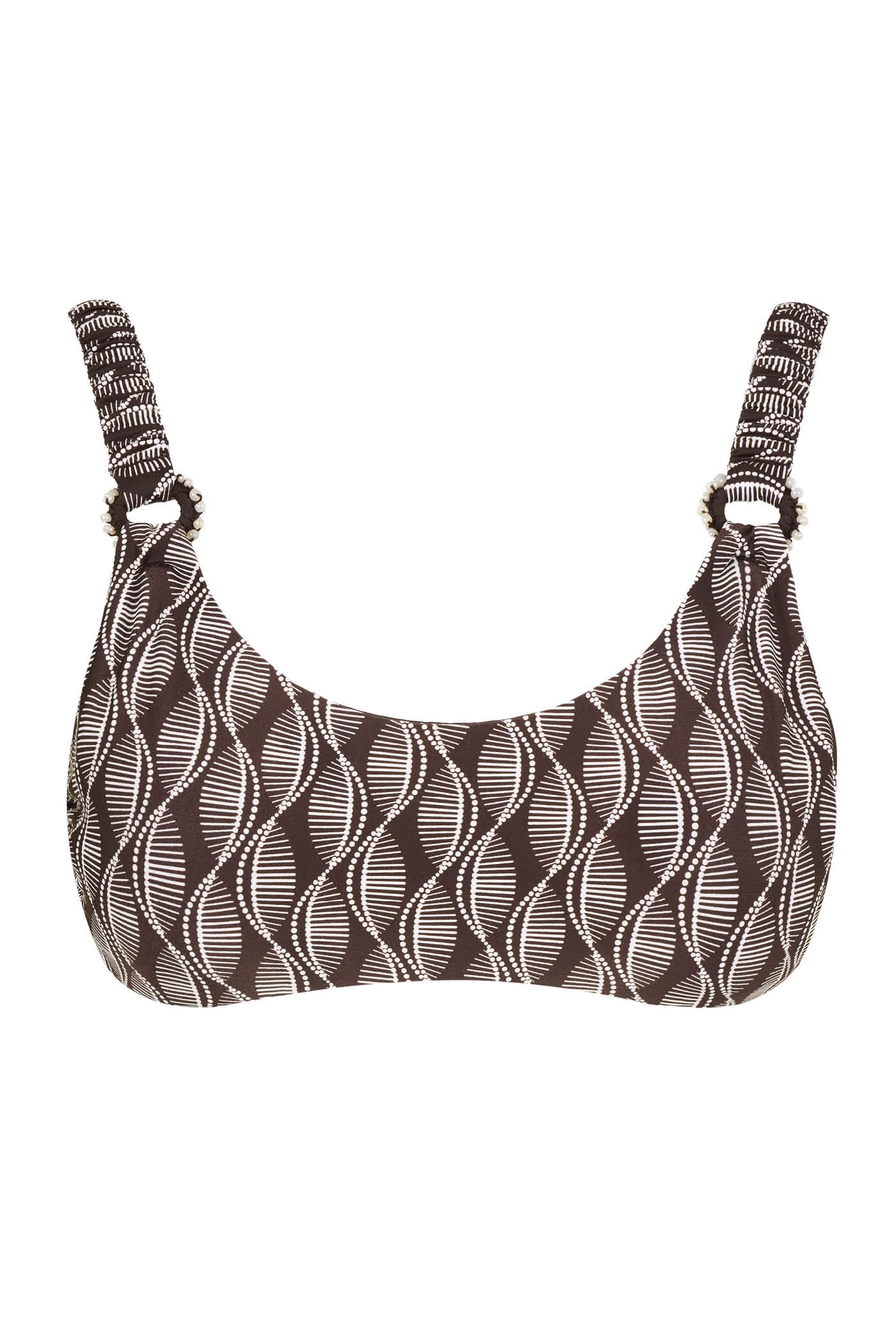Goldenpoint Seashell top bikini donna fantasia geometrica bicolore