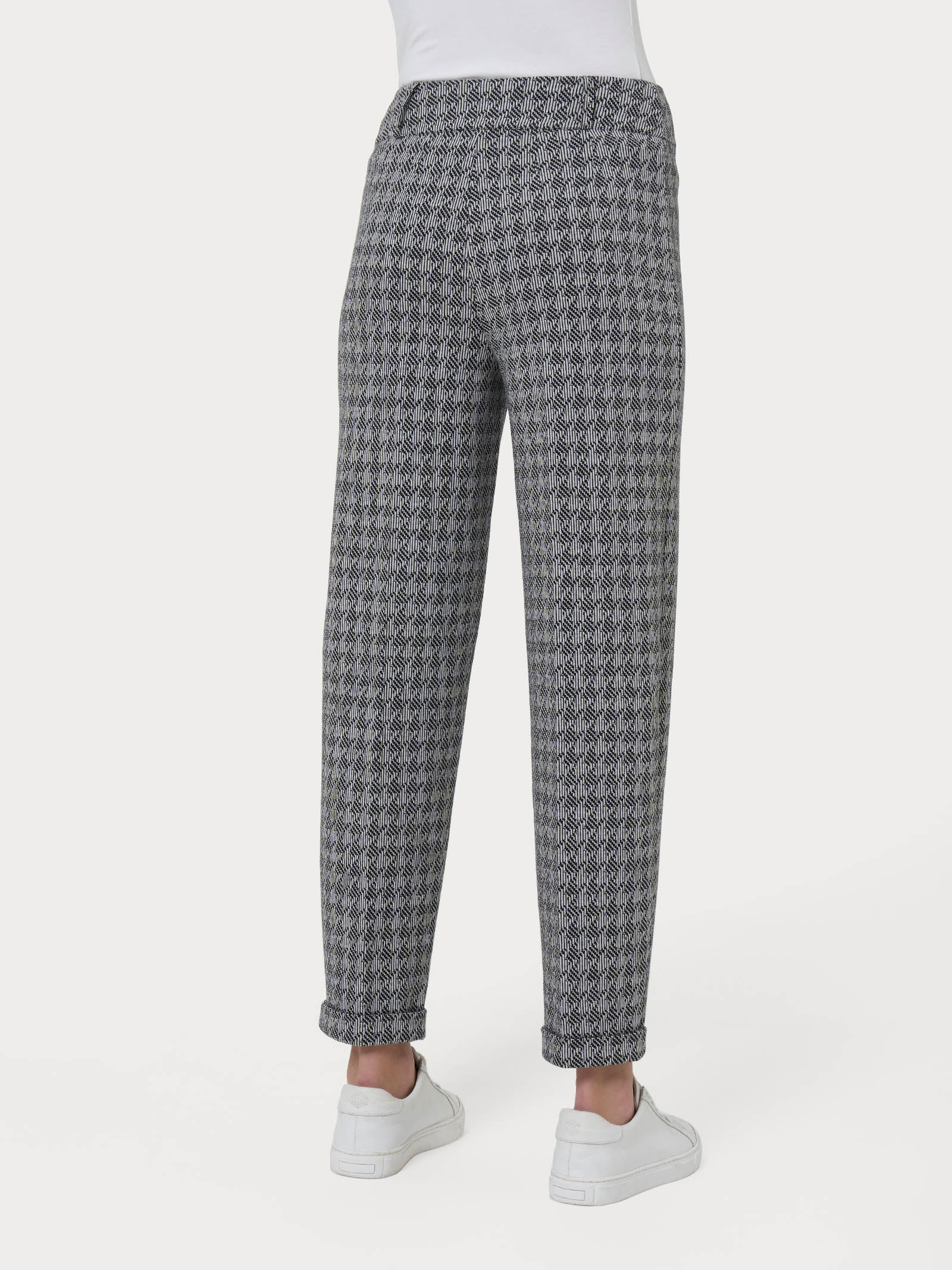 Ragno Compact Pantalone Carota Nero Pied-de-poule