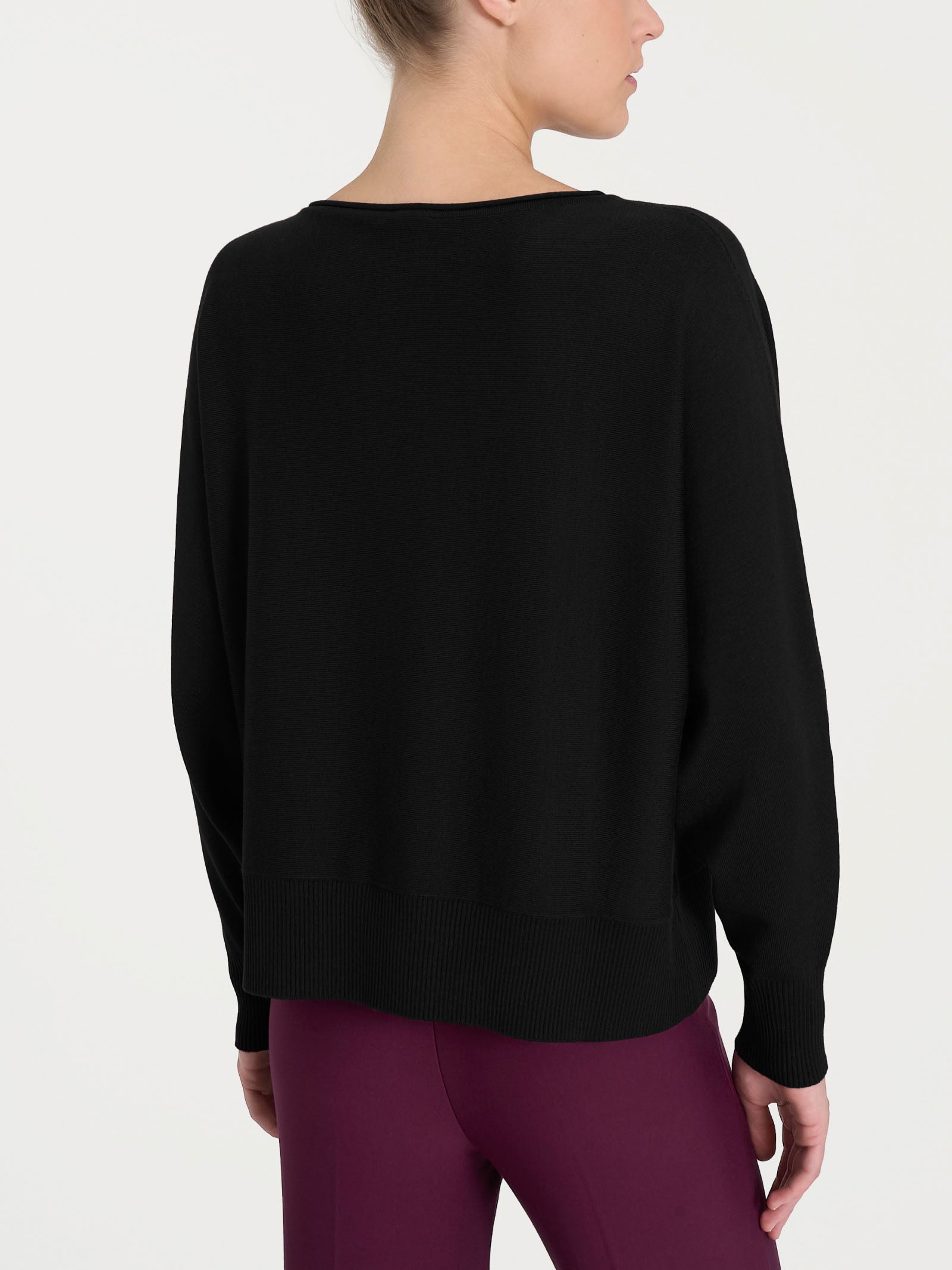 Ragno Perfetta Four Seasons Maglia pipistrello Nero viscosa