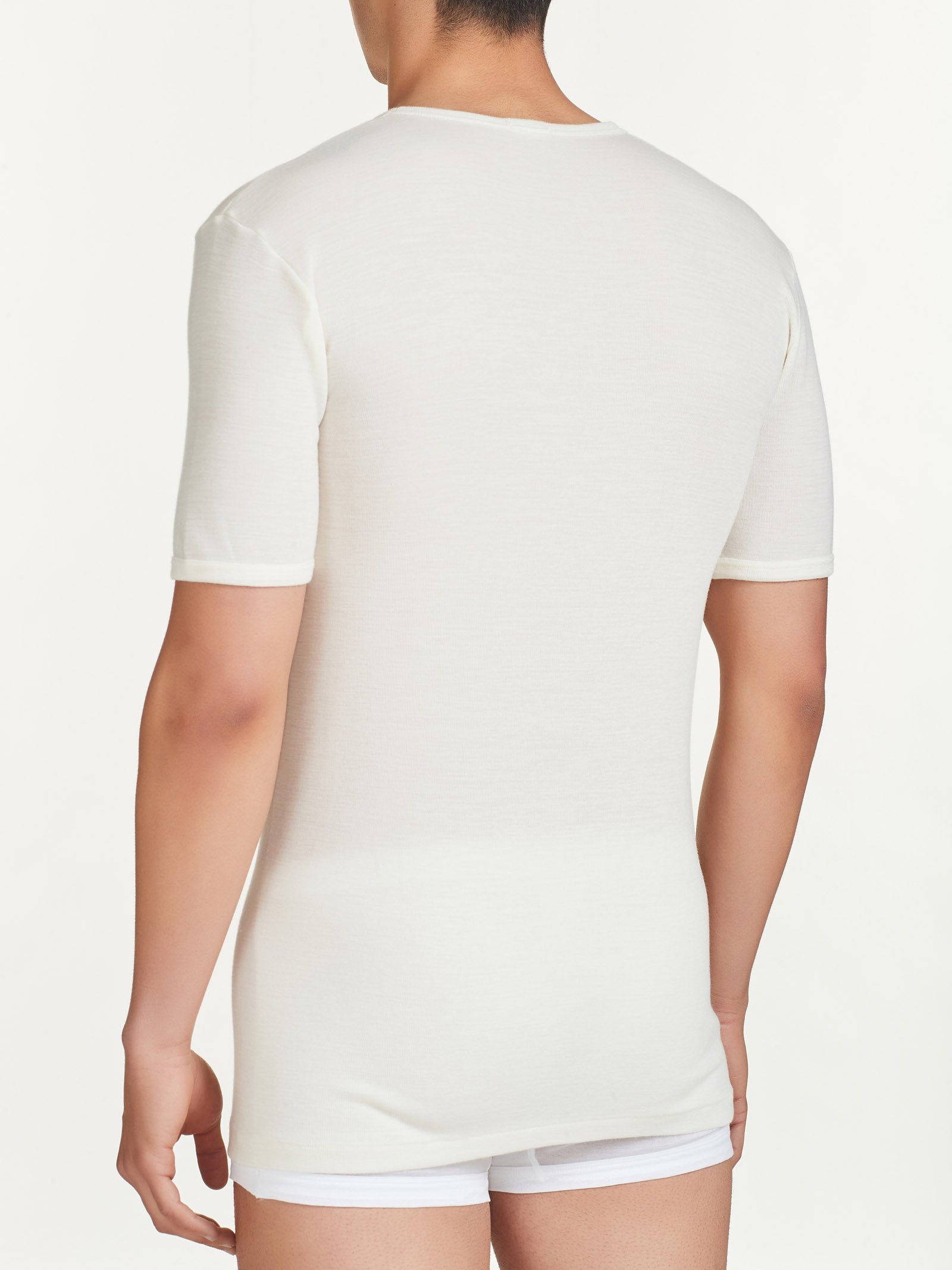 Ragno Merino Medium maglietta girocollo B.co Lana lana merino