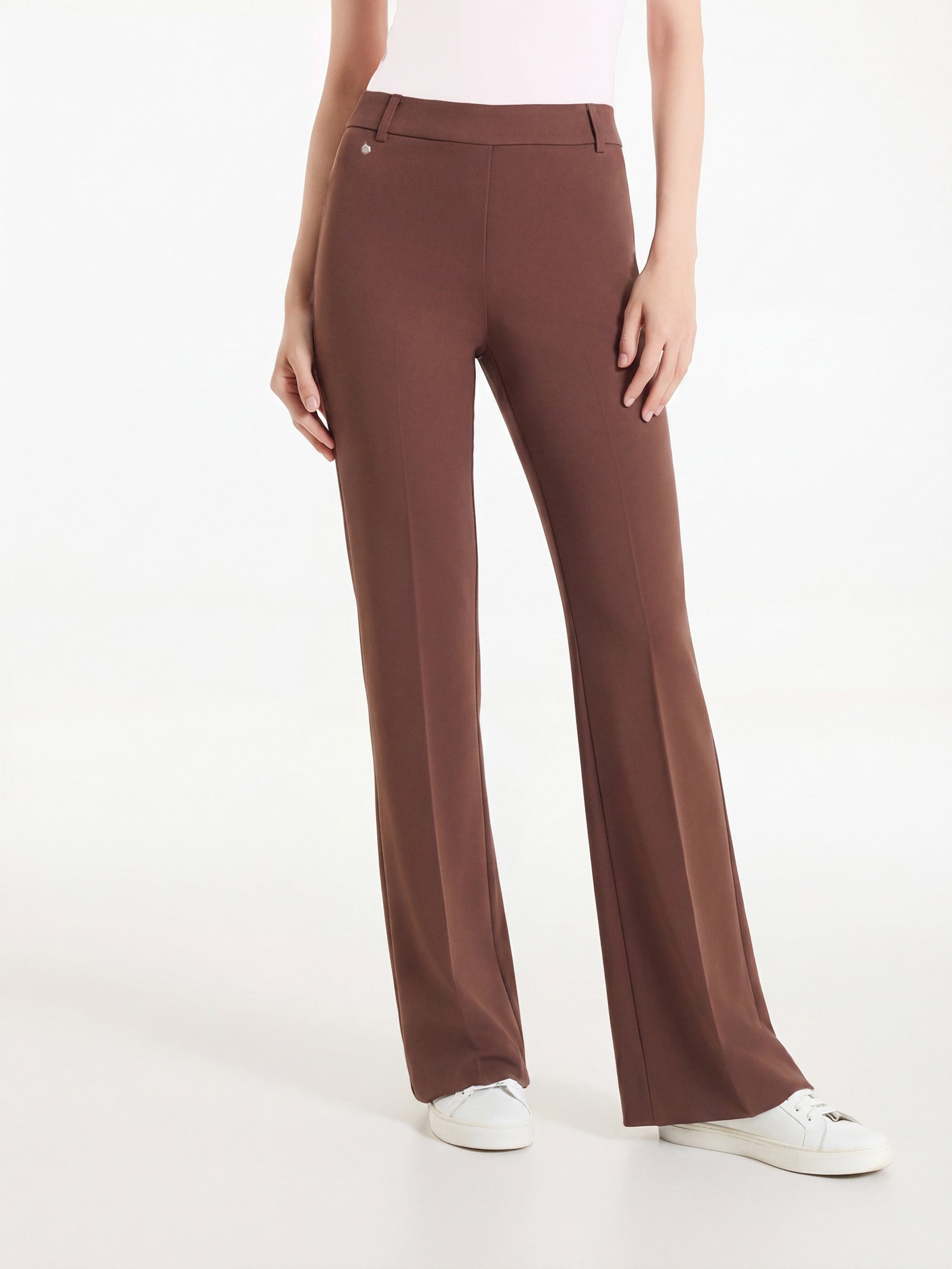 Ragno Satin Power Pantalone Flare Cappuccino con Spacco