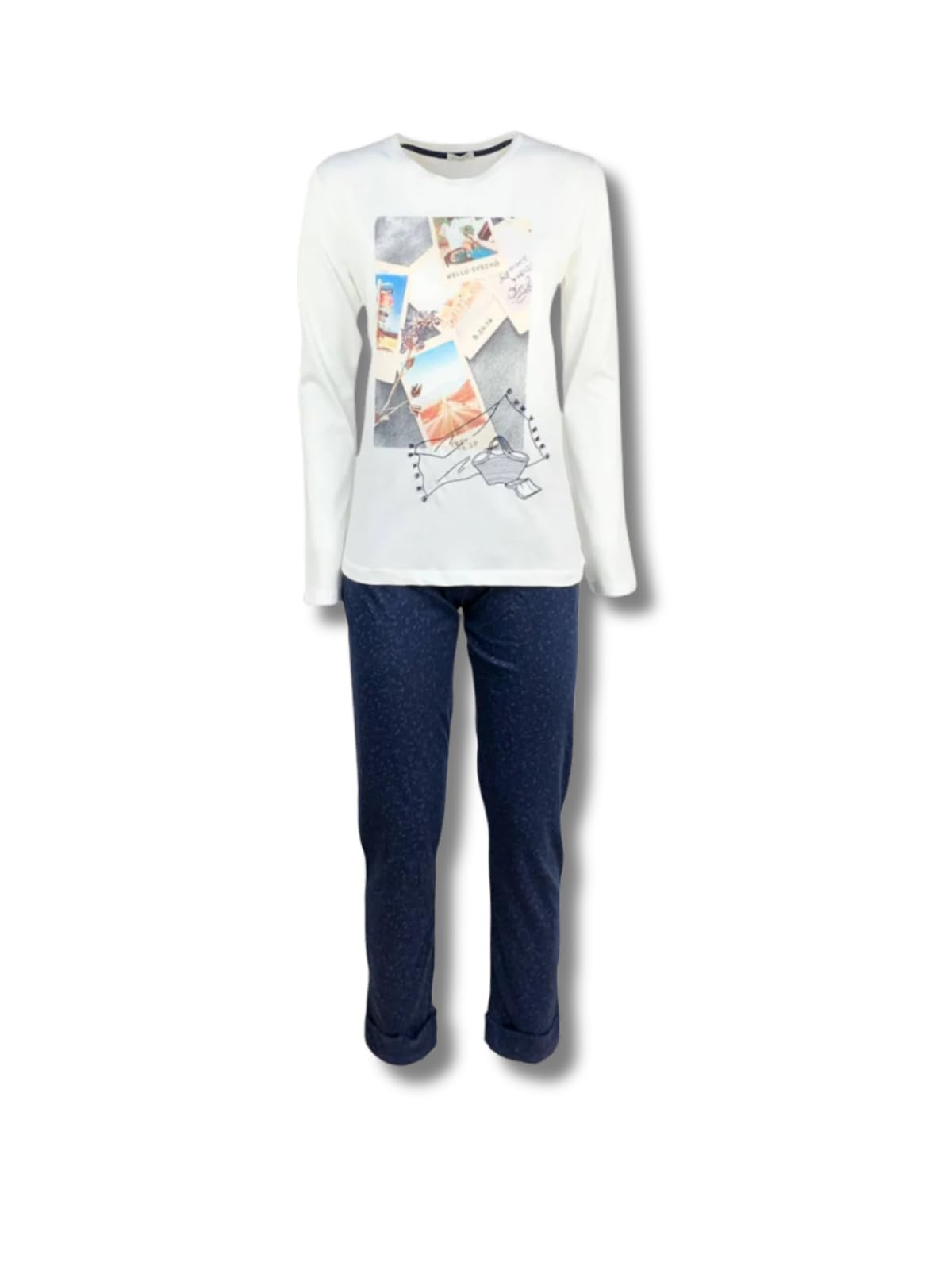 Lady C Pigiama Donna Cotone Leggero Estivo Fantasia