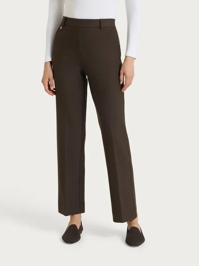 Ragno Compact pantalone flare con tasche ebano mel elasticizzato