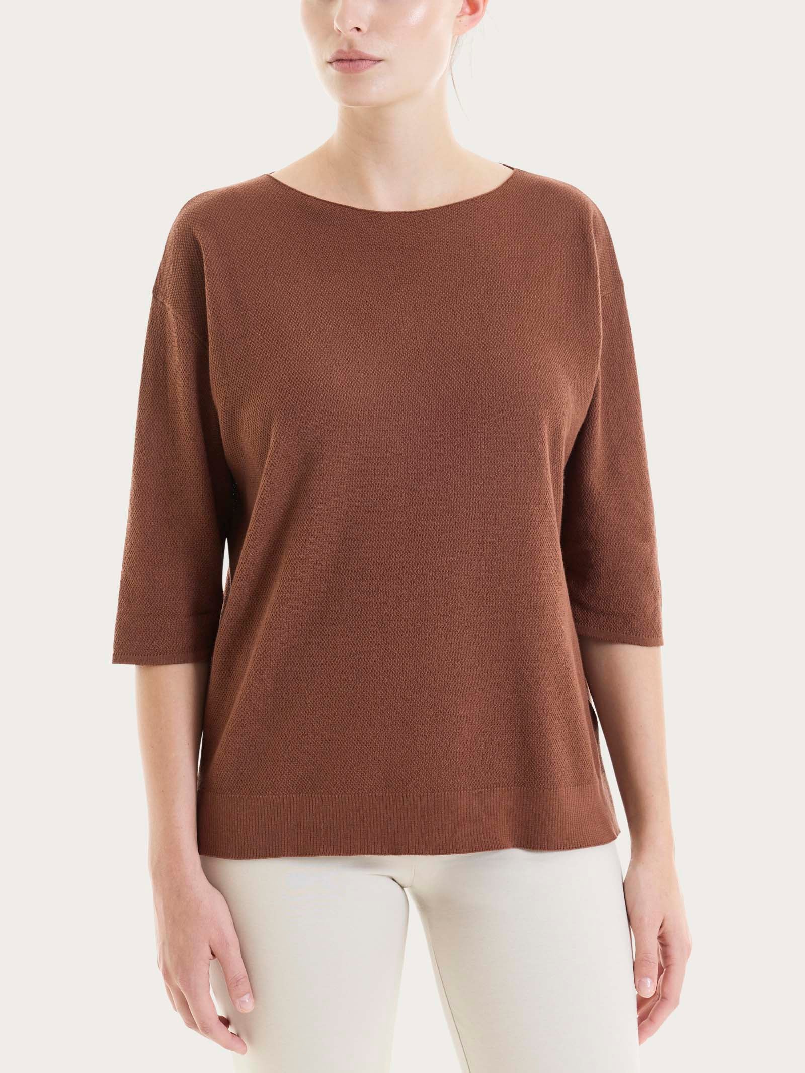 Ragno Puro Cotone Maglia Donna Girocollo Cappuccino