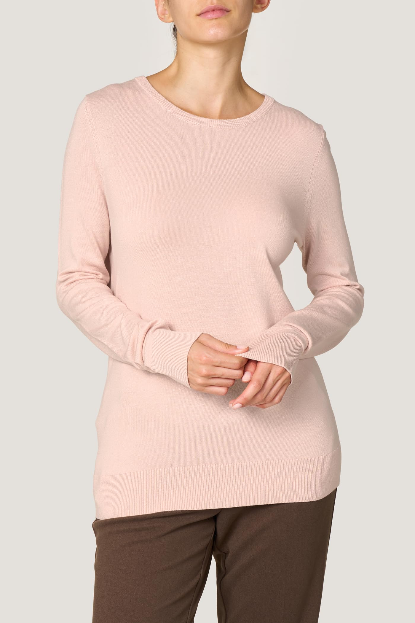 Goldenpoint Rasata Girocollo Maglia Manica Lunga Misto Viscosa