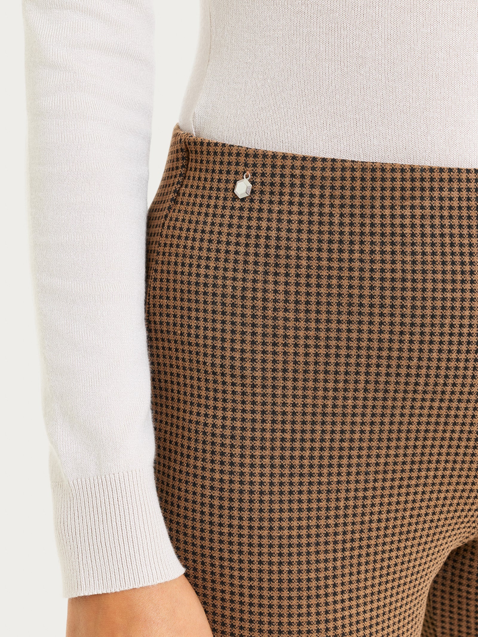 Ragno Eco Jacquard Pantalone Sigaretta Pine Bark Micro Check
