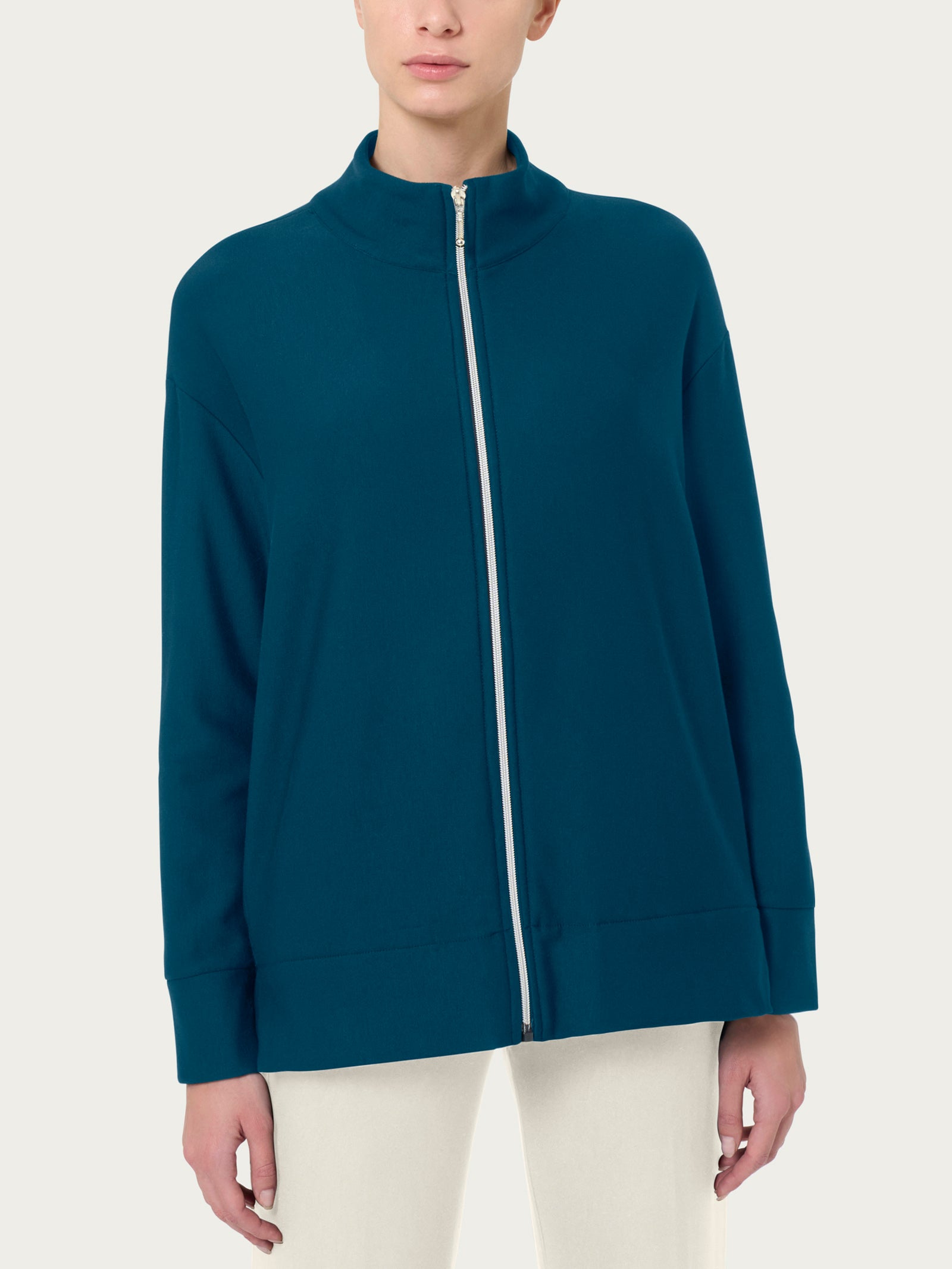 Ragno Eco Techno Fleece felpa donna Reflecting Pond zip