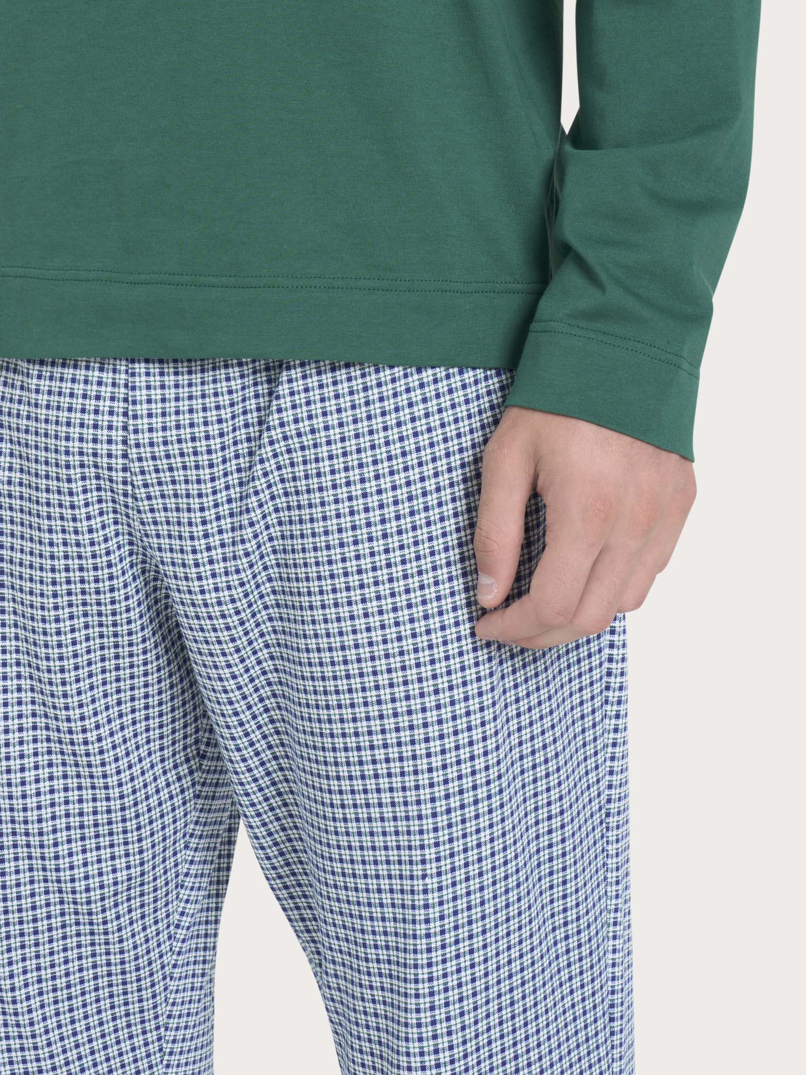 Ragno Jersey di Cotone pigiama lungo posy green girocollo