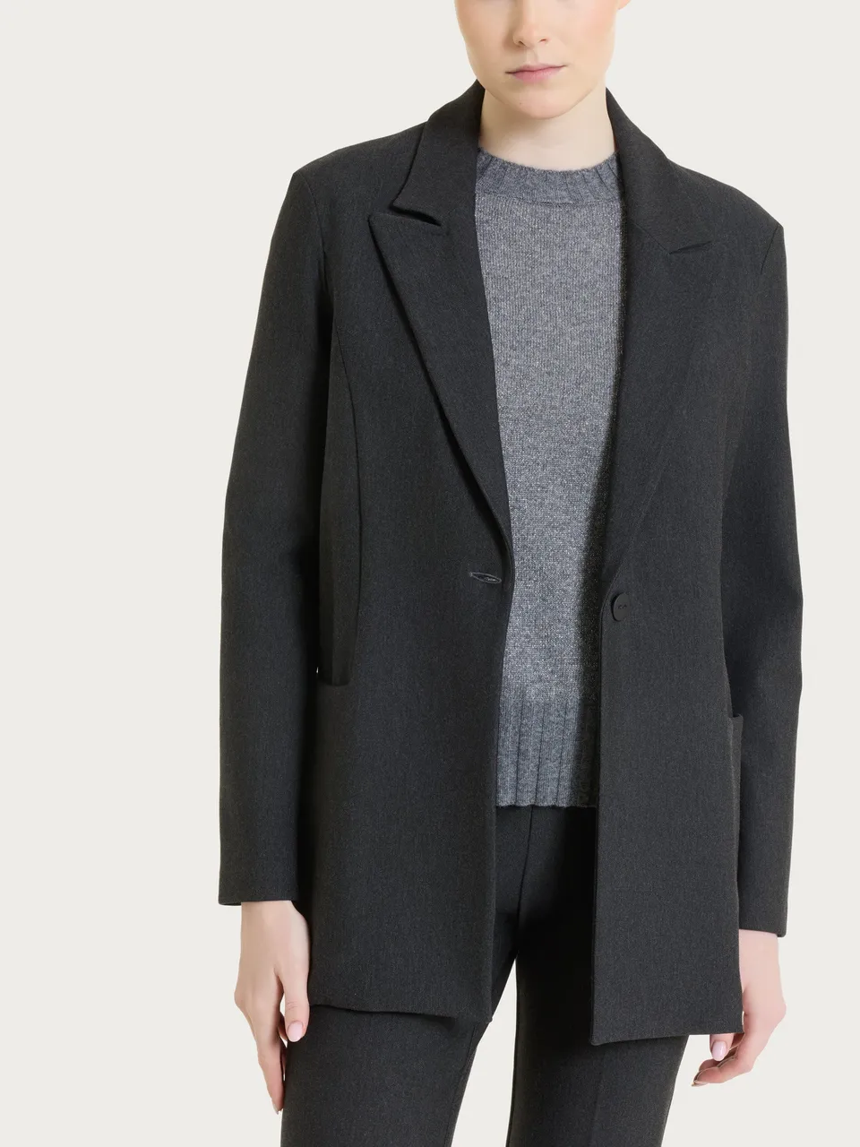 Ragno Compact Blazer Over Rever Lancia Oscuro Mel. Destrutturato
