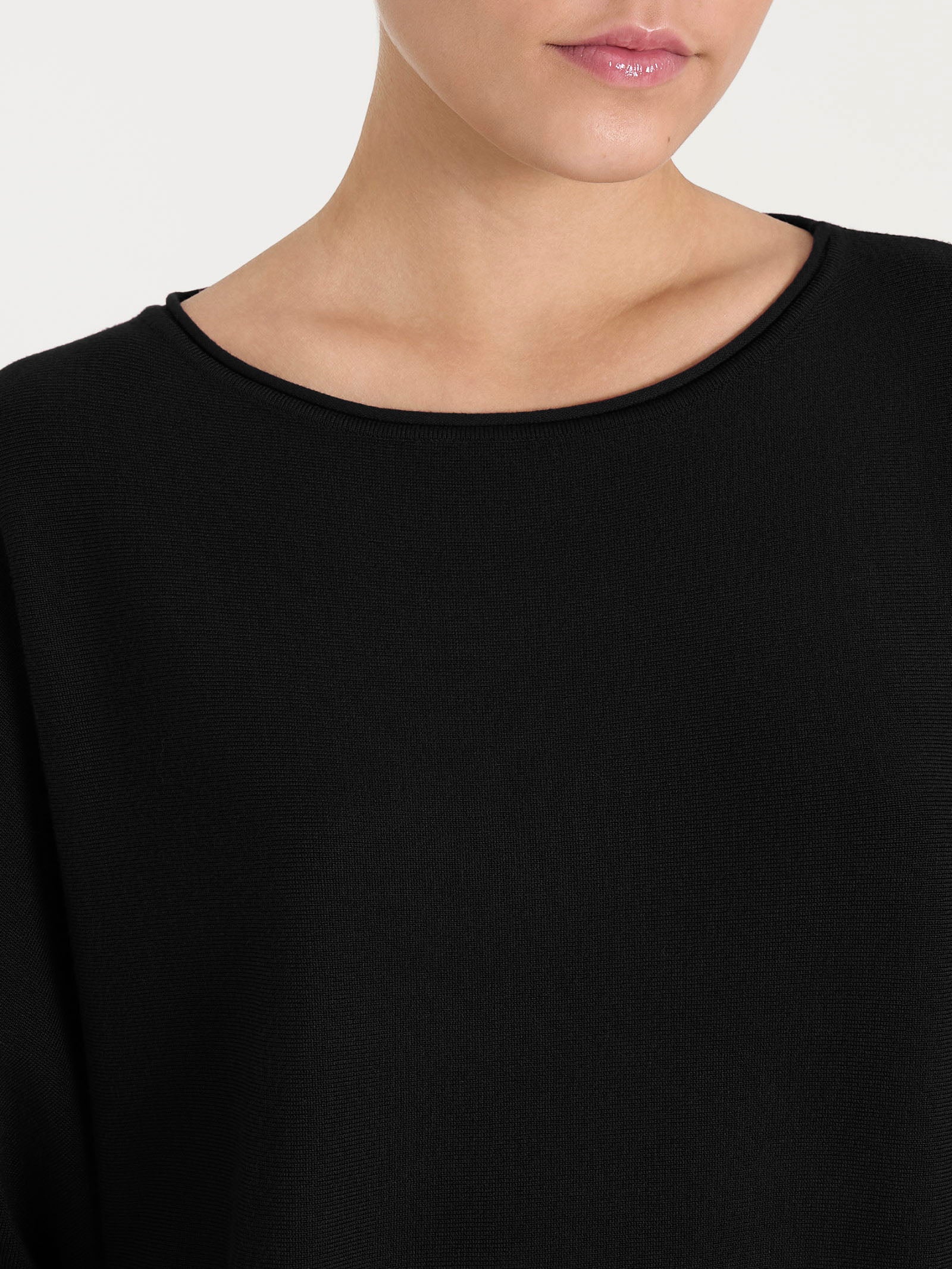 Ragno Perfetta Four Seasons Maglia pipistrello Nero viscosa