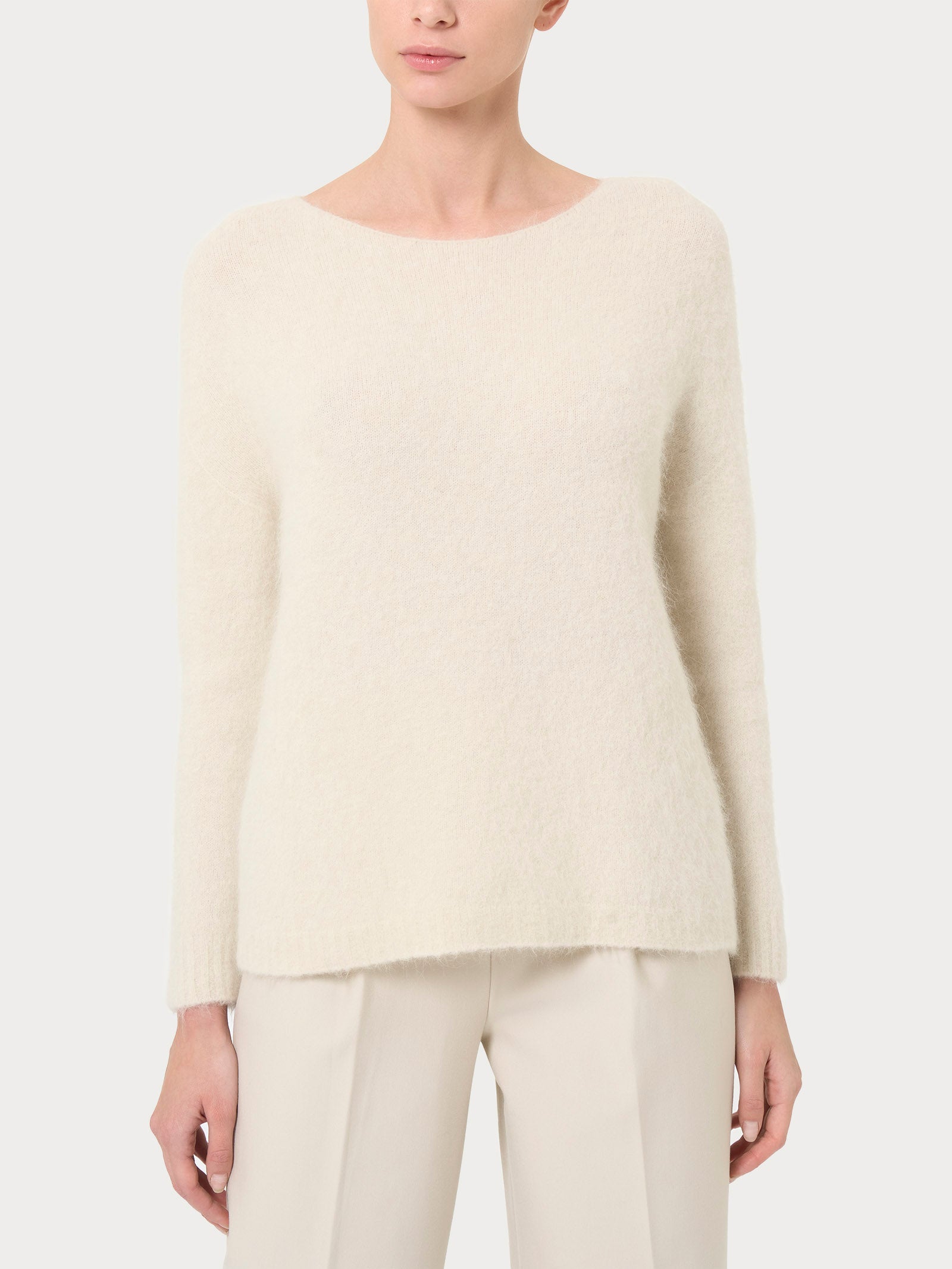 Ragno Merino Soft Maglia Barchetta Alpaca Avorio
