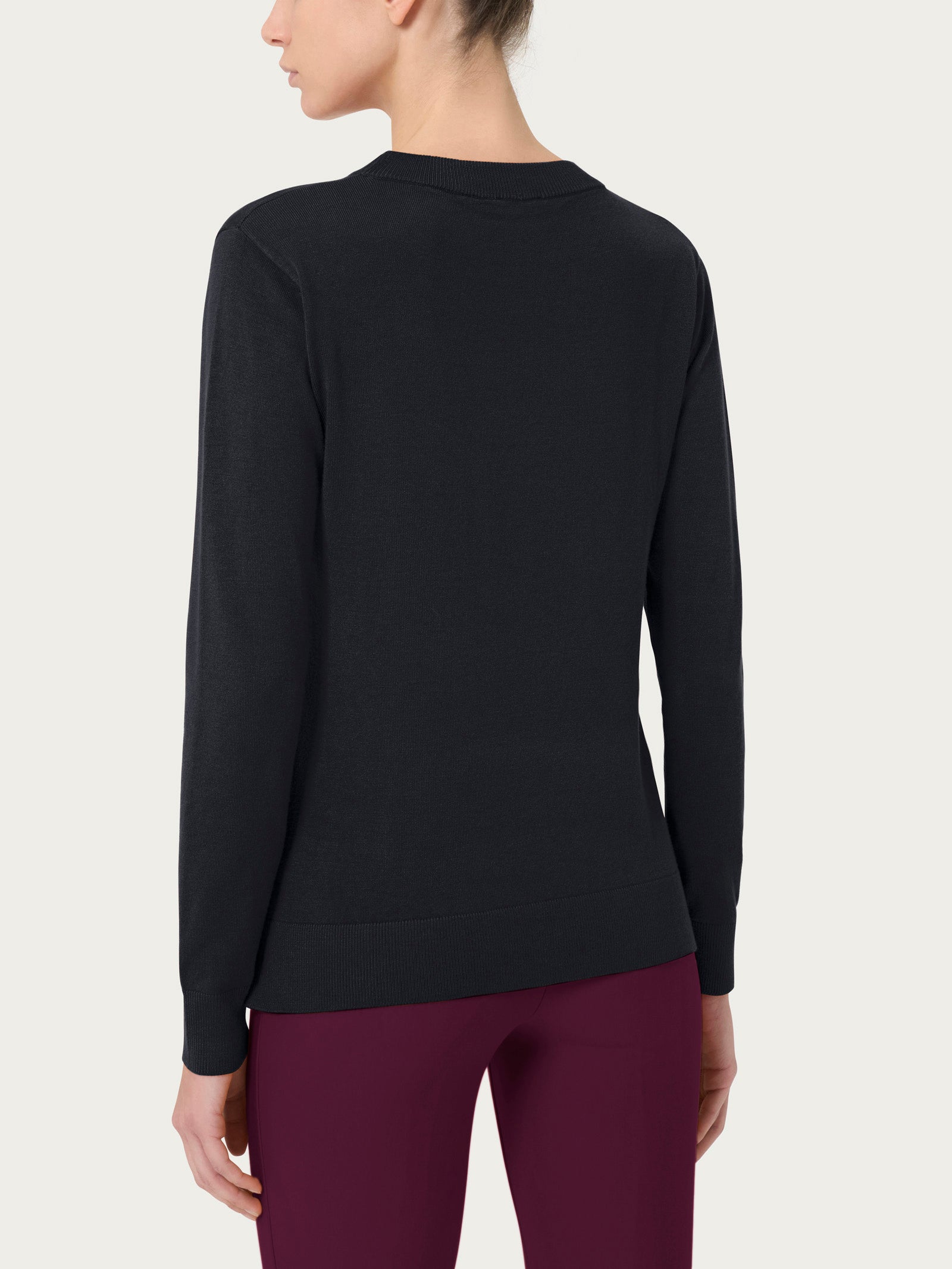 Ragno Four Seasons Girocollo maglia Nero misto viscosa