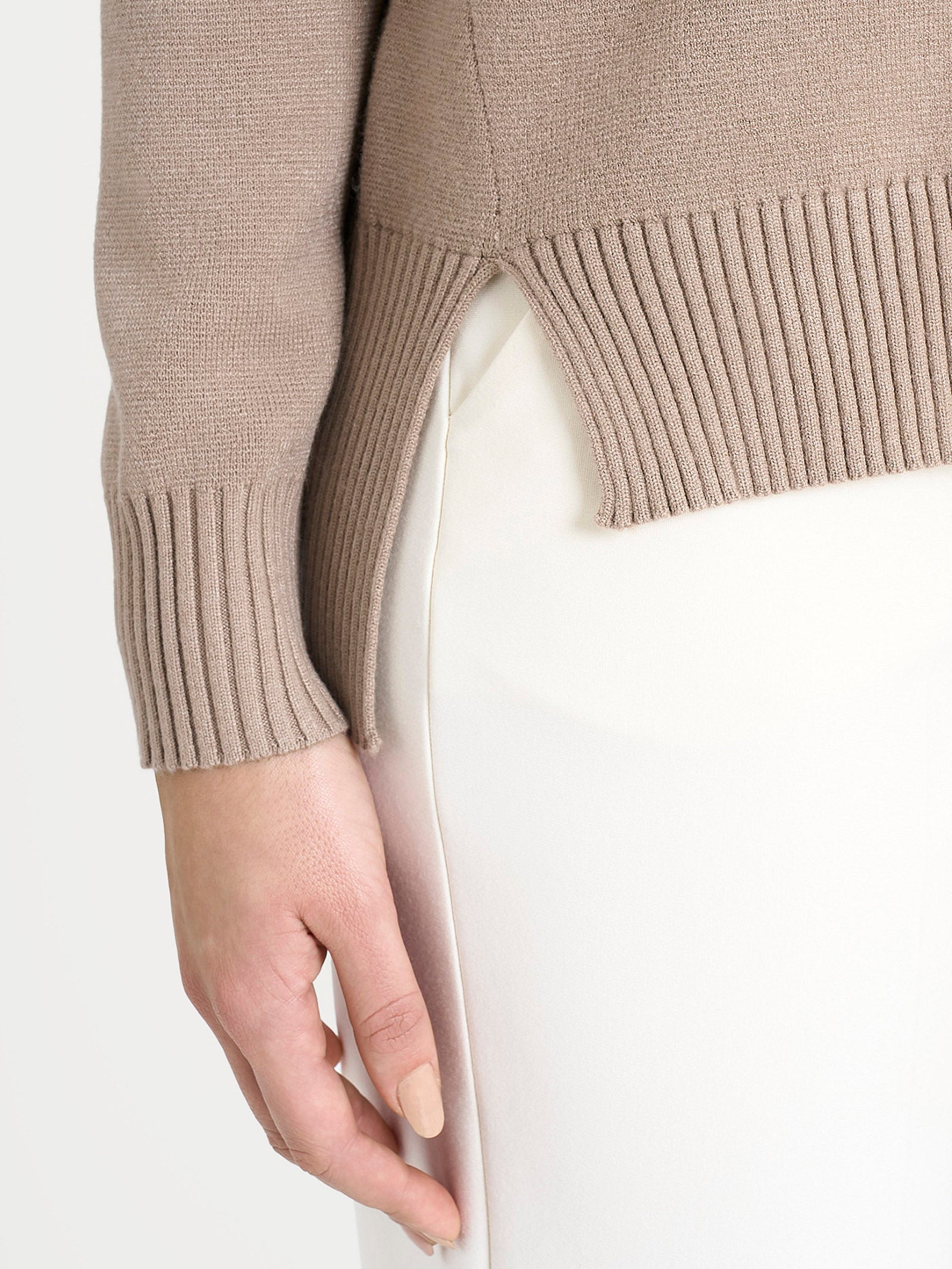 Ragno Super Soft cardigan asimmetrico cammello viscosa