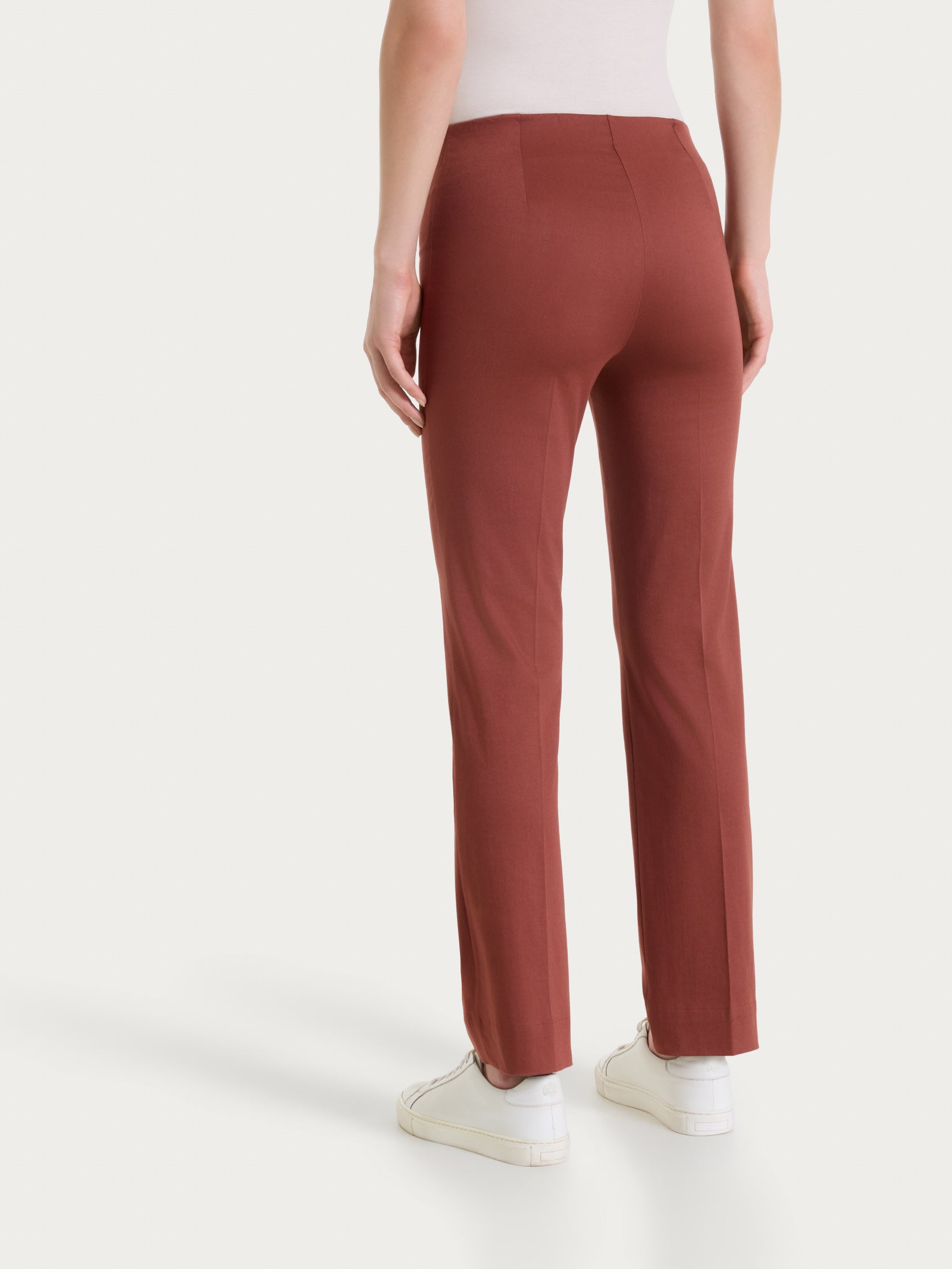 Ragno Satin Power pantalone capri dritto Mahogany cotone