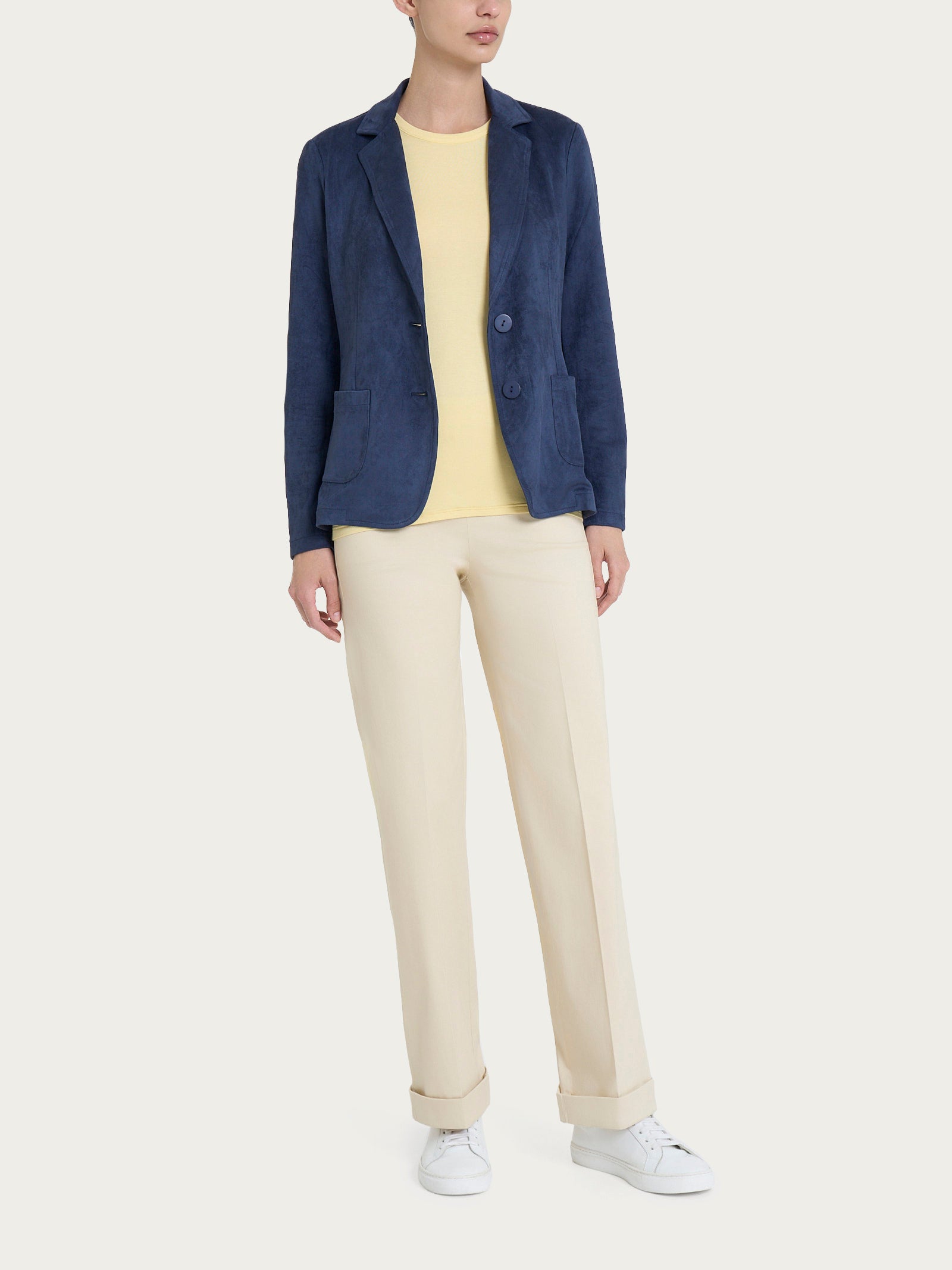 Ragno Eco Suede Blazer Due Bottoni Blu