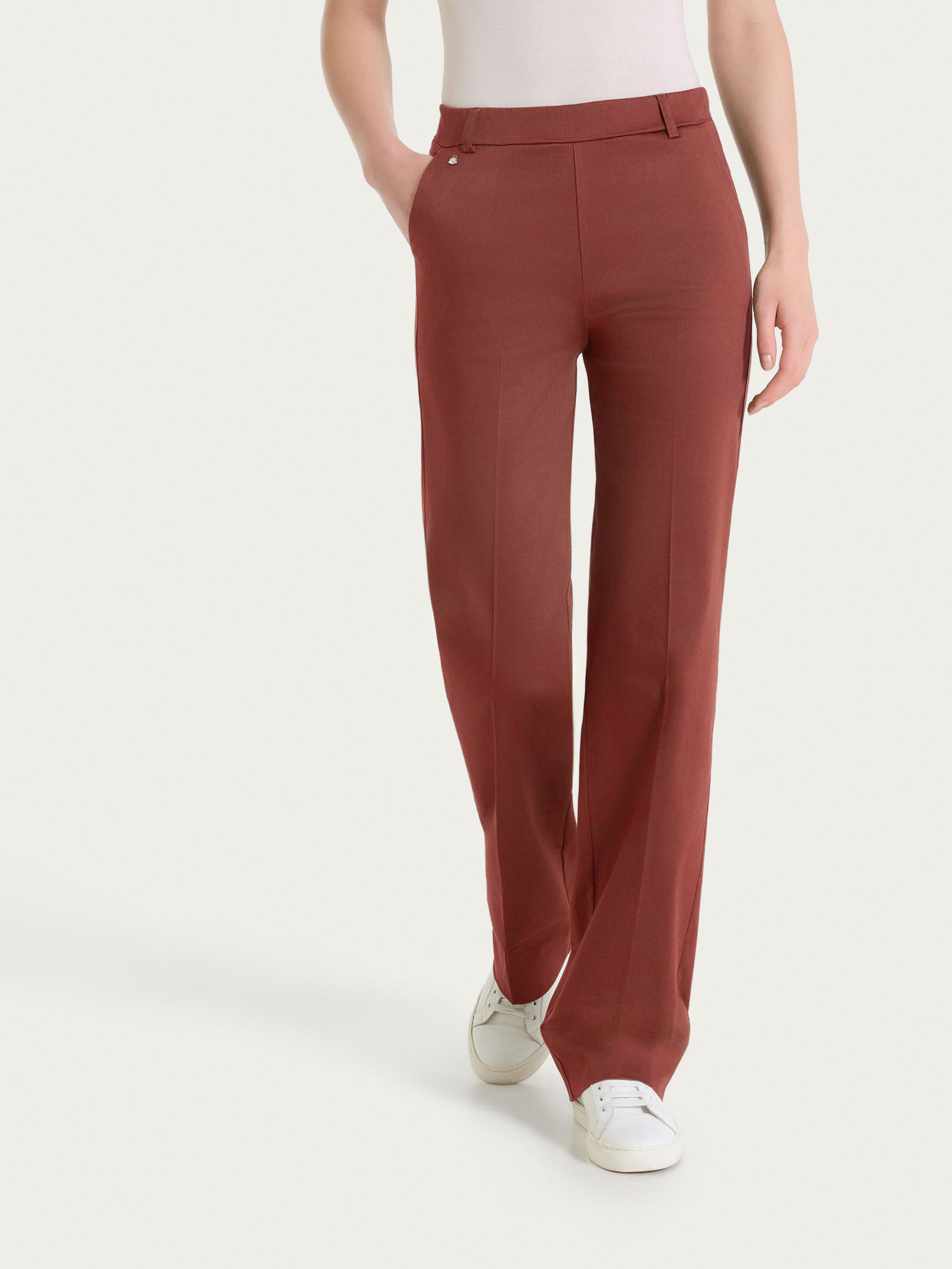Ragno Satin Power pantalone dritto Mahogany