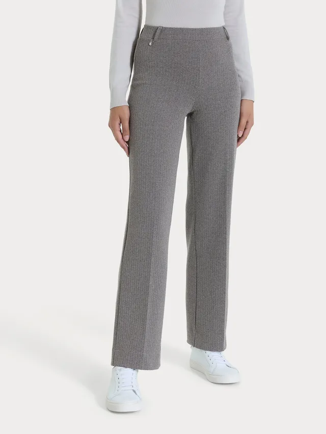 Ragno Pret-a-Porter Pantalone Ampio Chocolate spina pesce