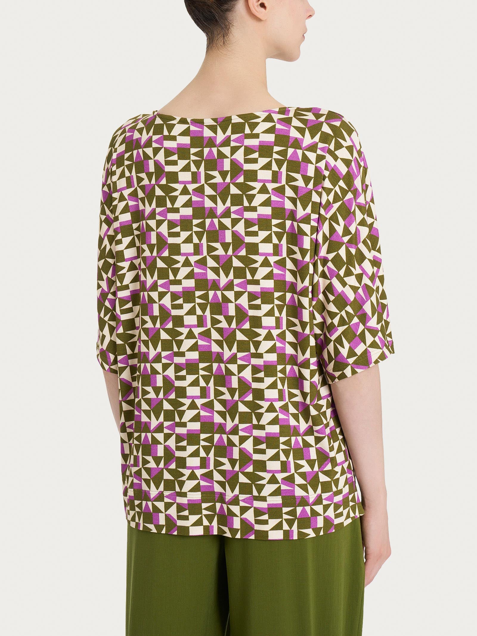 Ragno Viscosa Summer Maglia girocollo Cattleya Orchid viscosa