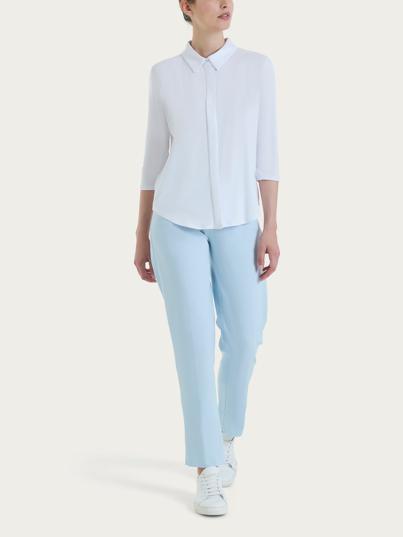 Ragno Viscosa Summer Camicia Manica 3/4 Bianco fresca