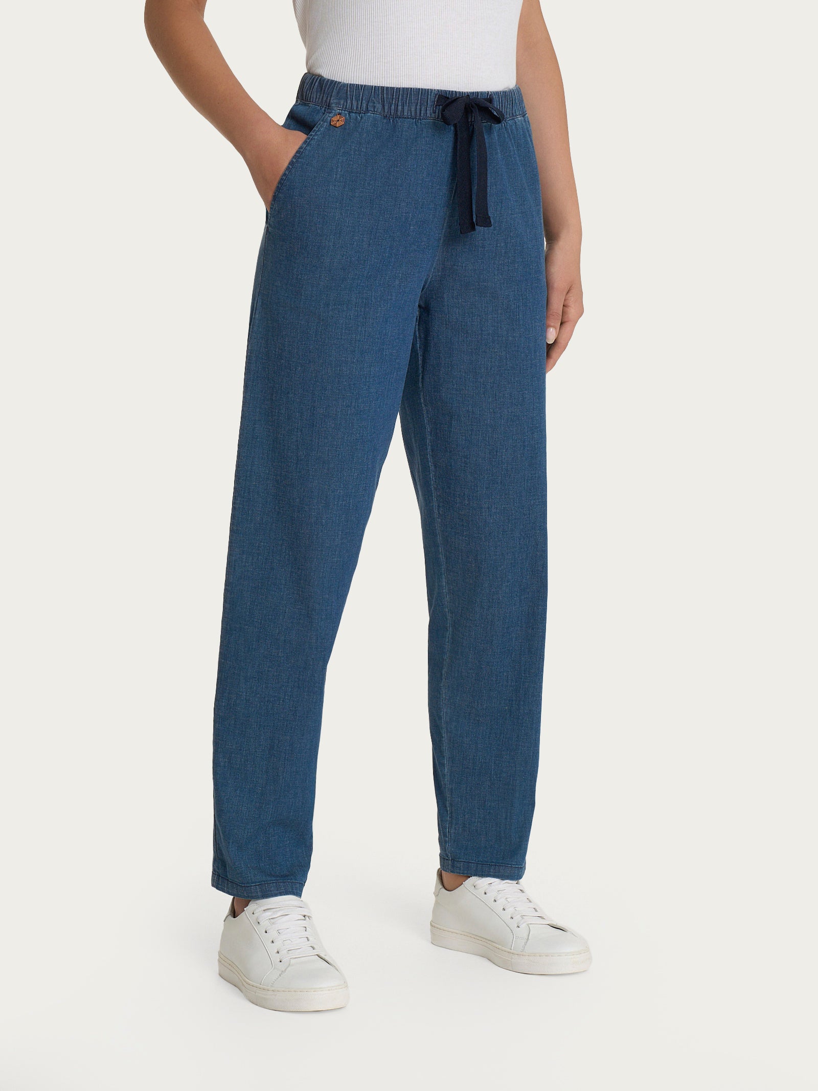 Ragno Super Light Denim Jeans Jogger Donna Indigo Elastico
