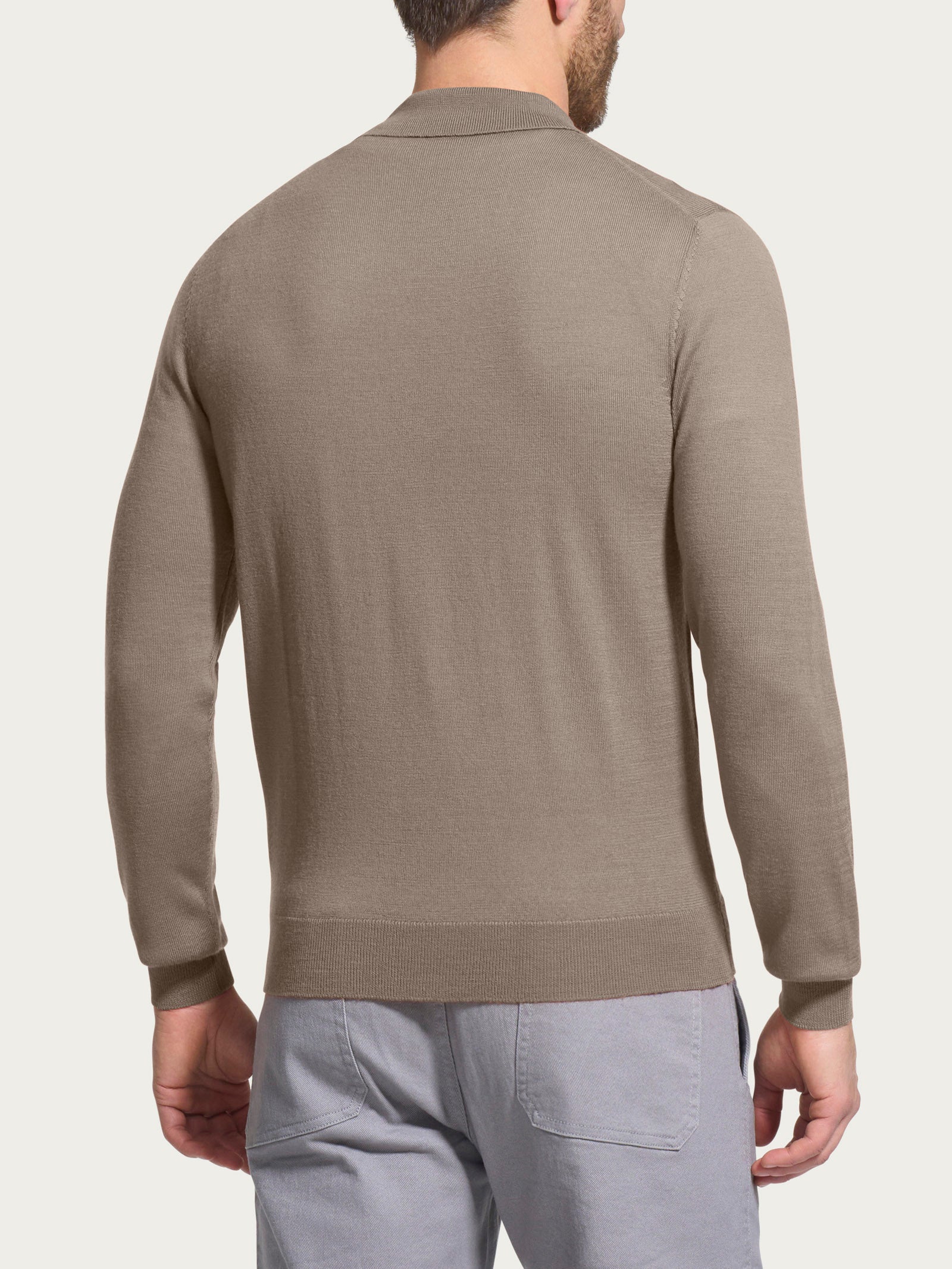 Ragno Merino Soft polo lana uomo Weathered Teak pura lana