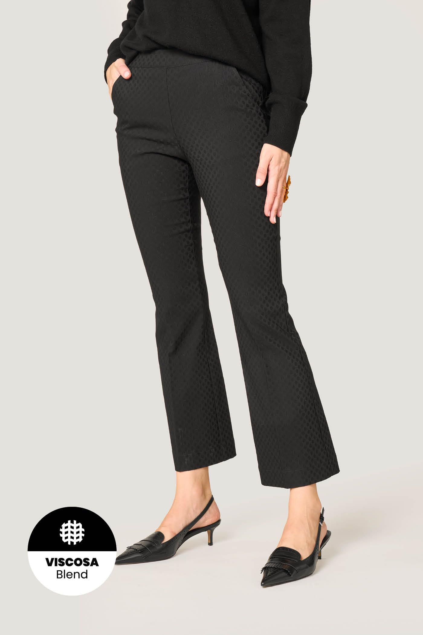 Goldenpoint Kick Flare pantaloni pois viscosa con tasche